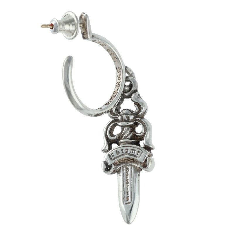Chrome Hearts Chrome Hearts No5 Dagger Hoop Silver Earring Size ONE SIZE - 2 Thumbnail