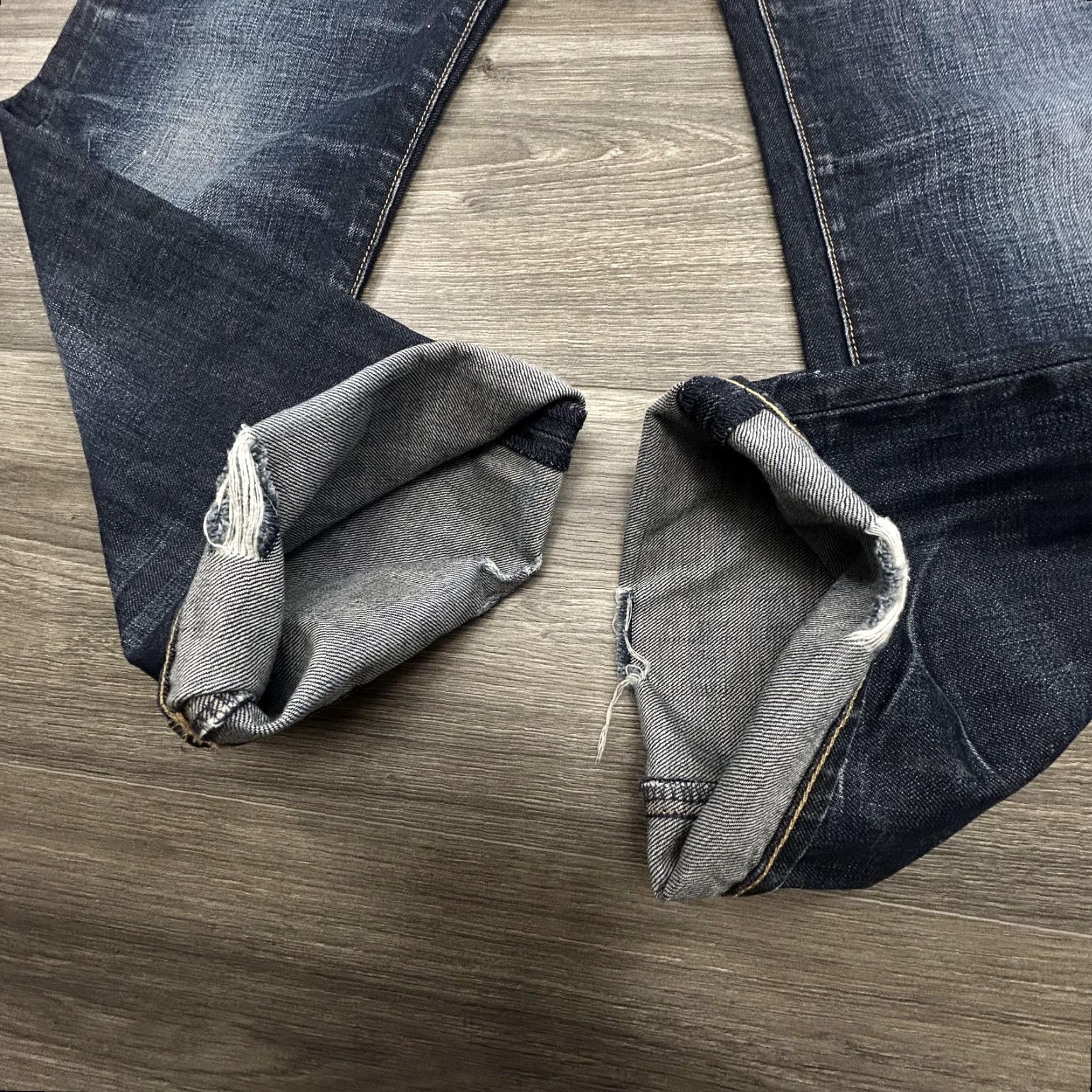 Denime VINTAGE Martin + Osa Jeans Slim 36x31 Dark Wash Denim Distressed Paint Splatter Retro Mens Size US 36 / EU 52 - 3 Thumbnail