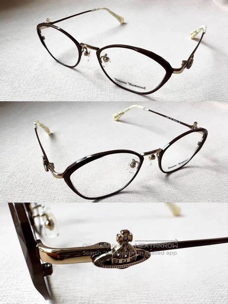 Vivienne Westwood Brown Irregular Square Saturn Eyeglass F