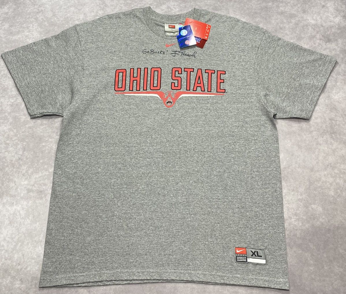 Nike Vintage Nike Ohio State Jim Tressel Autographed T-Shirt Size US XL / EU 56 / 4 - 1 Thumbnail