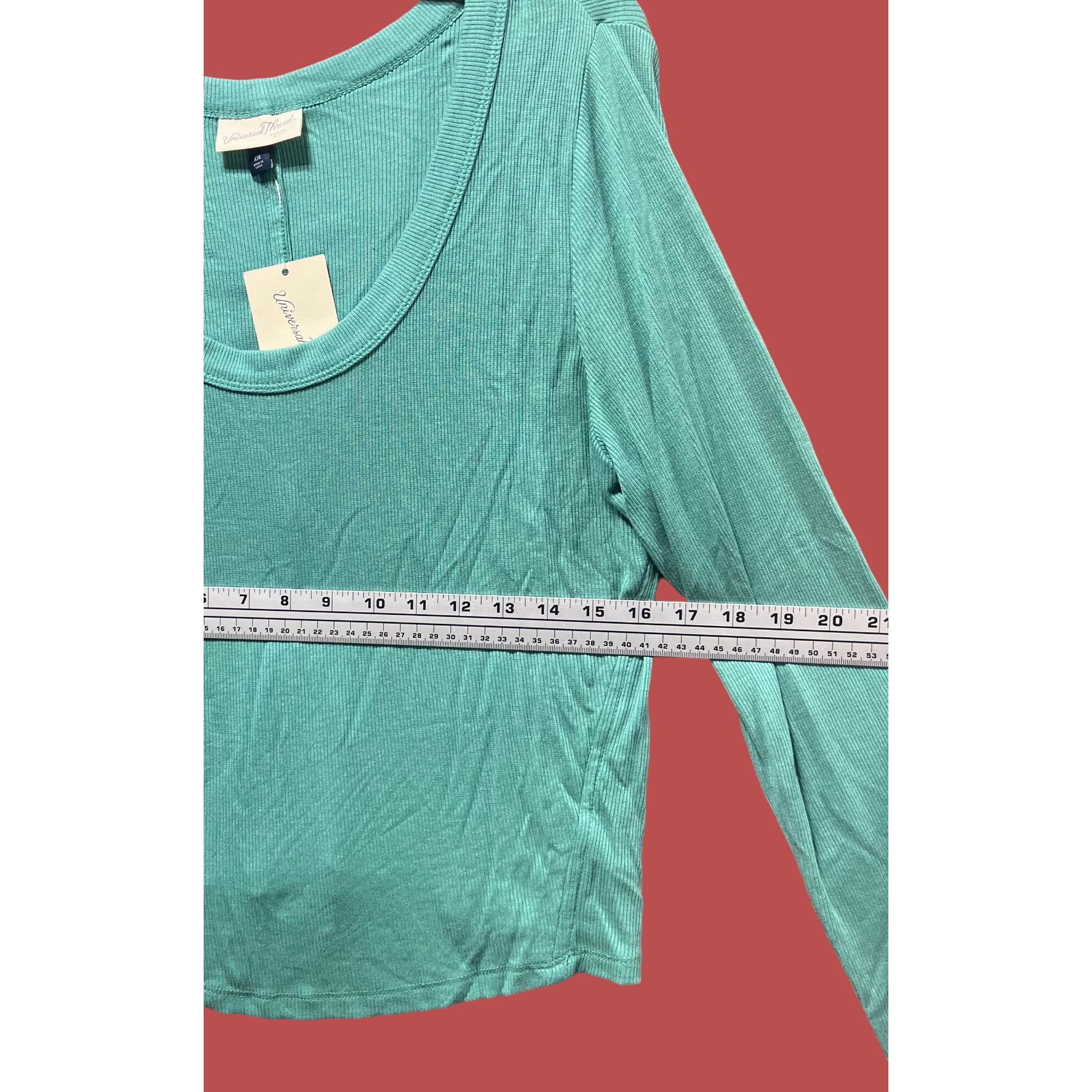 Other Universal Thread - Women's Long Sleeve T-Shirt - Green - XXL Size XXL / US 16-18 / IT 52-54 - 3 Thumbnail