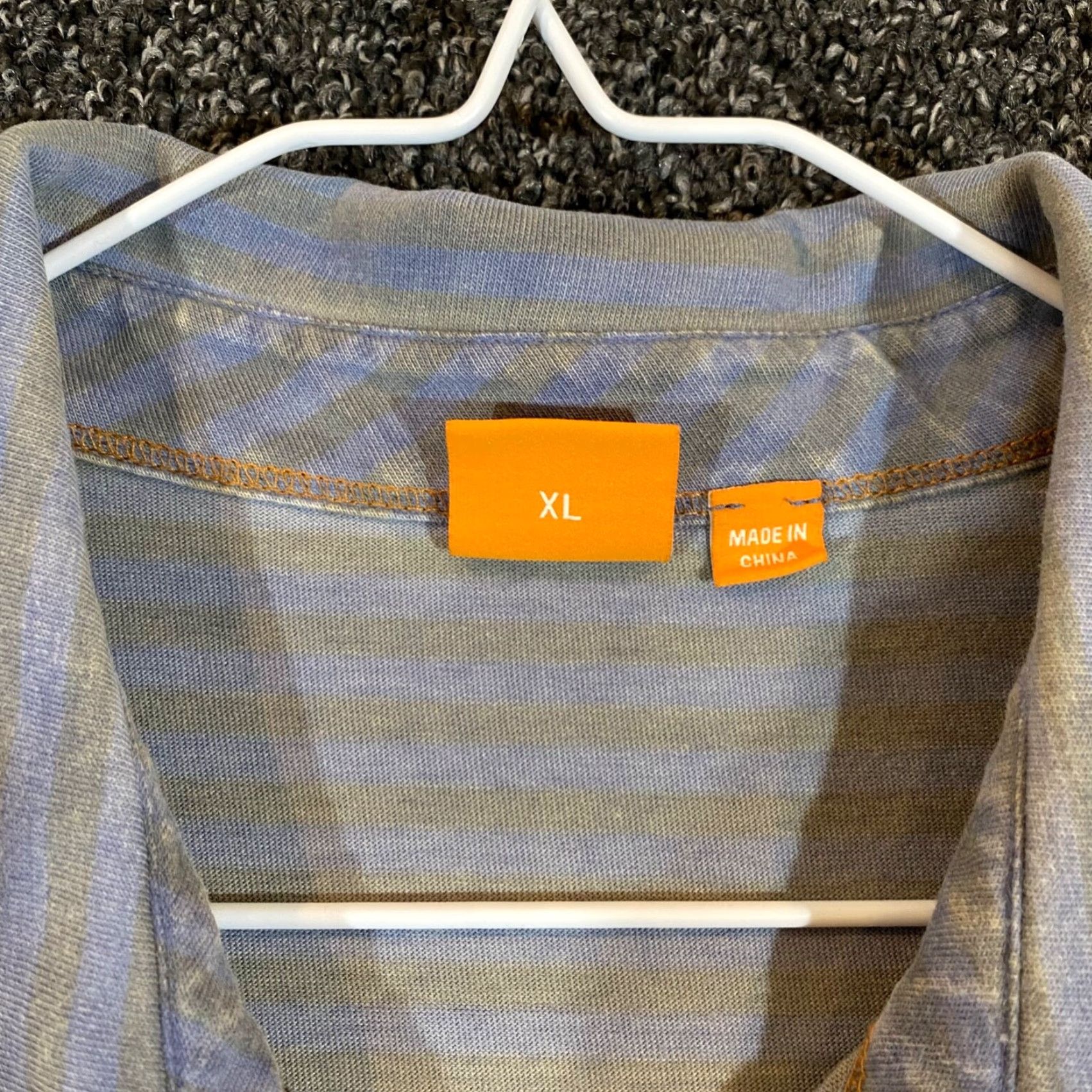 Hugo Boss HUGO BOSS Polo Shirt Mens XL Blue Gray Striped Golf Casual Designer Short Sleeve Size US XL / EU 56 / 4 - 3 Thumbnail