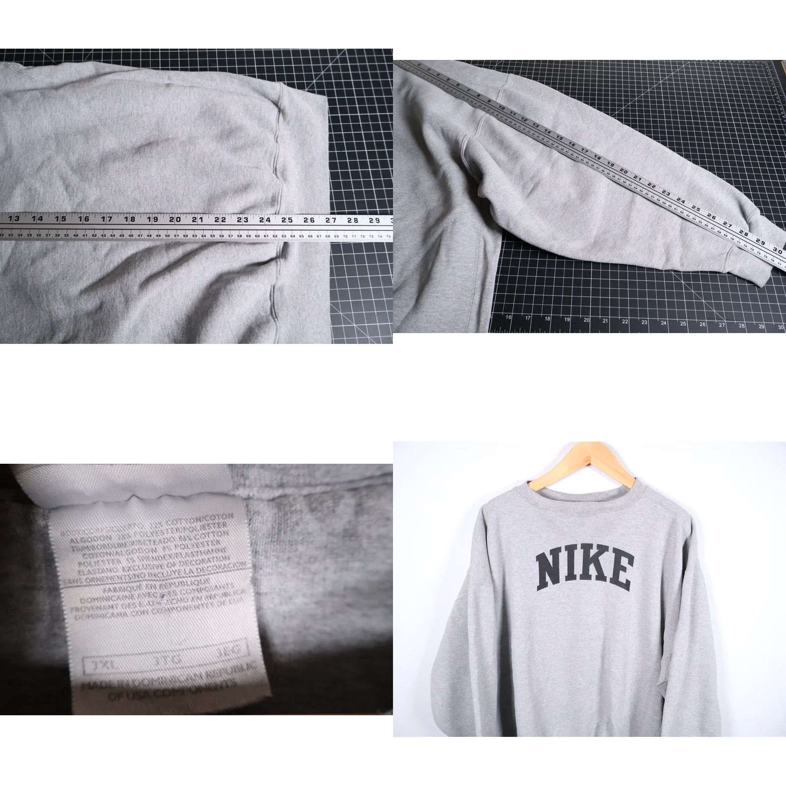 Nike VINTAGE Nike Sweatshirt Men's 3XL Gray Crewneck Heavyweight Spell Out 90s Retro Size US XXL / EU 58 / 5 - 8 Thumbnail