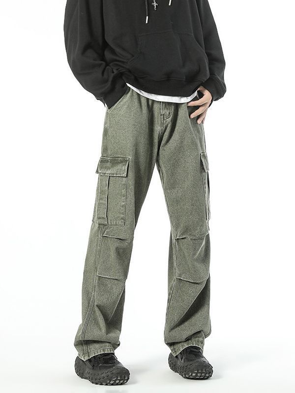 Japanese Brand Men's versatile straight-leg wide-leg retro work jeans Size US 32 / EU 48 - 1 Thumbnail
