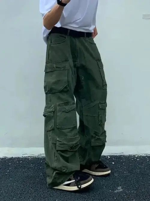 Japanese Brand × Vintage Cargo pants Multi-pockets Harajuku straight trousers Size US 32 / EU 48 - 4 Thumbnail