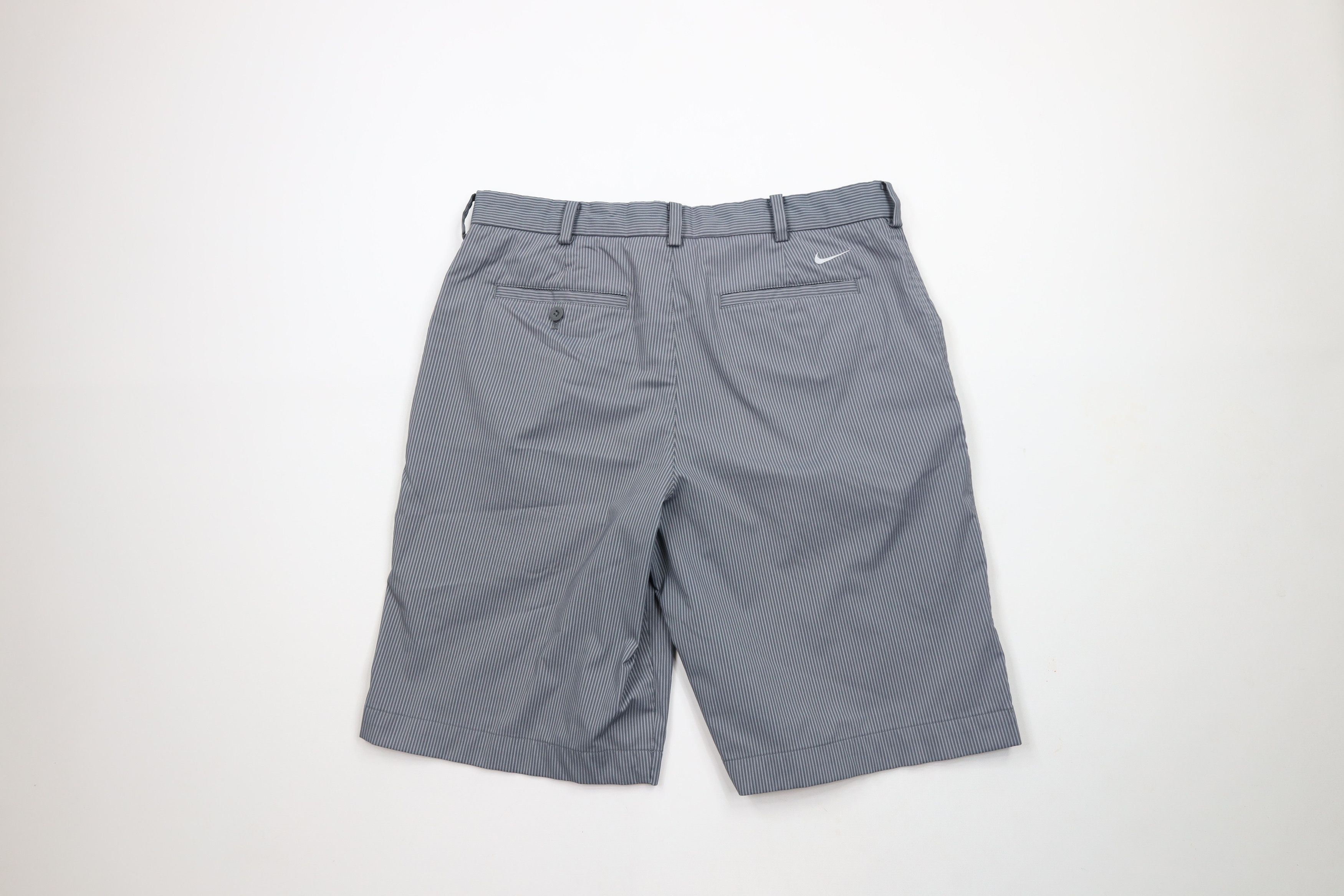 Nike × Vintage Nike Golf Mini Swoosh Pinstriped Tech Golfing Shorts Gray Size US 34 / EU 50 - 8 Thumbnail