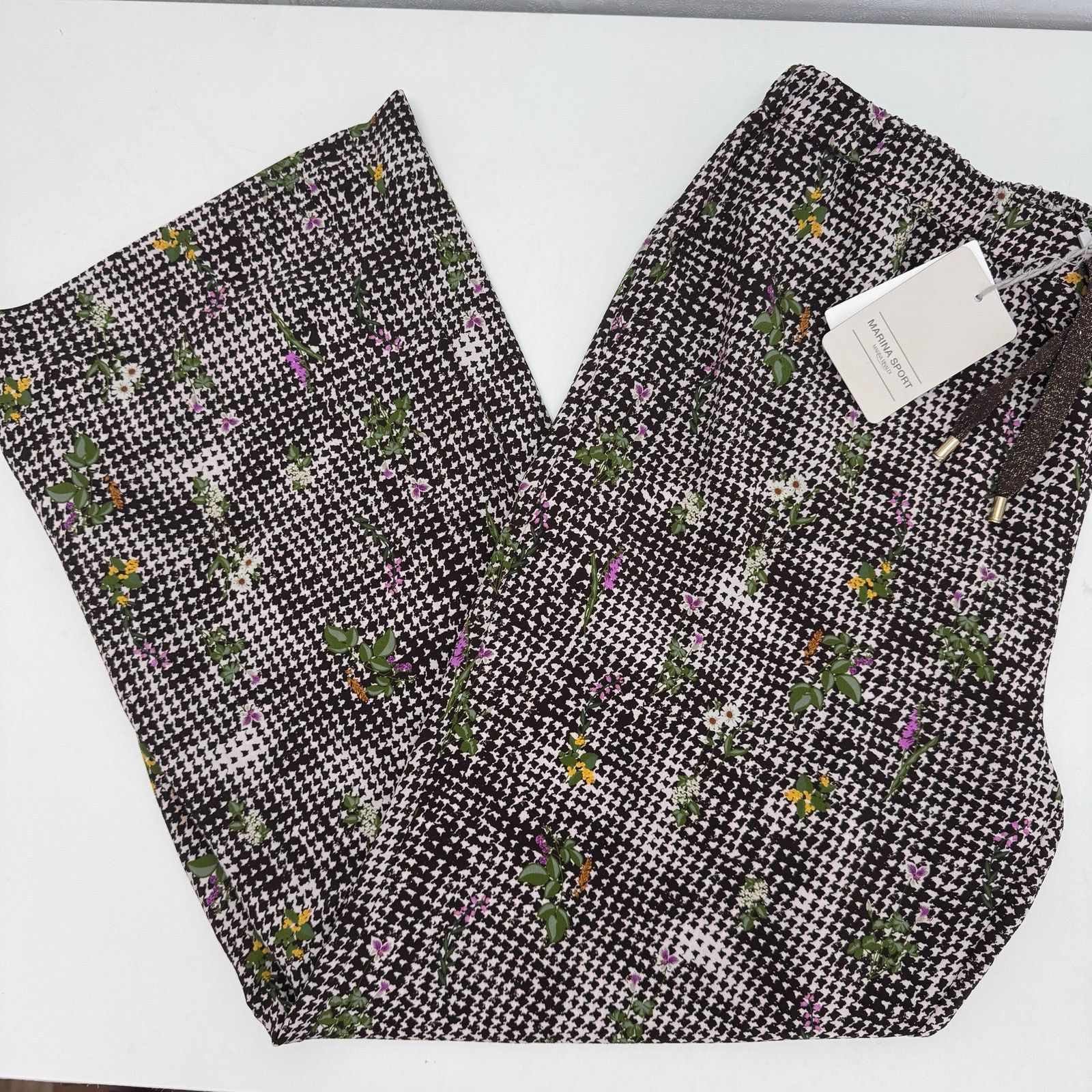 Marina Rinaldi Marina Rinaldi Radiale Floral Houndstooth Jogger Wide Leg Size 24" / US 00 / IT 34 - 1 Thumbnail
