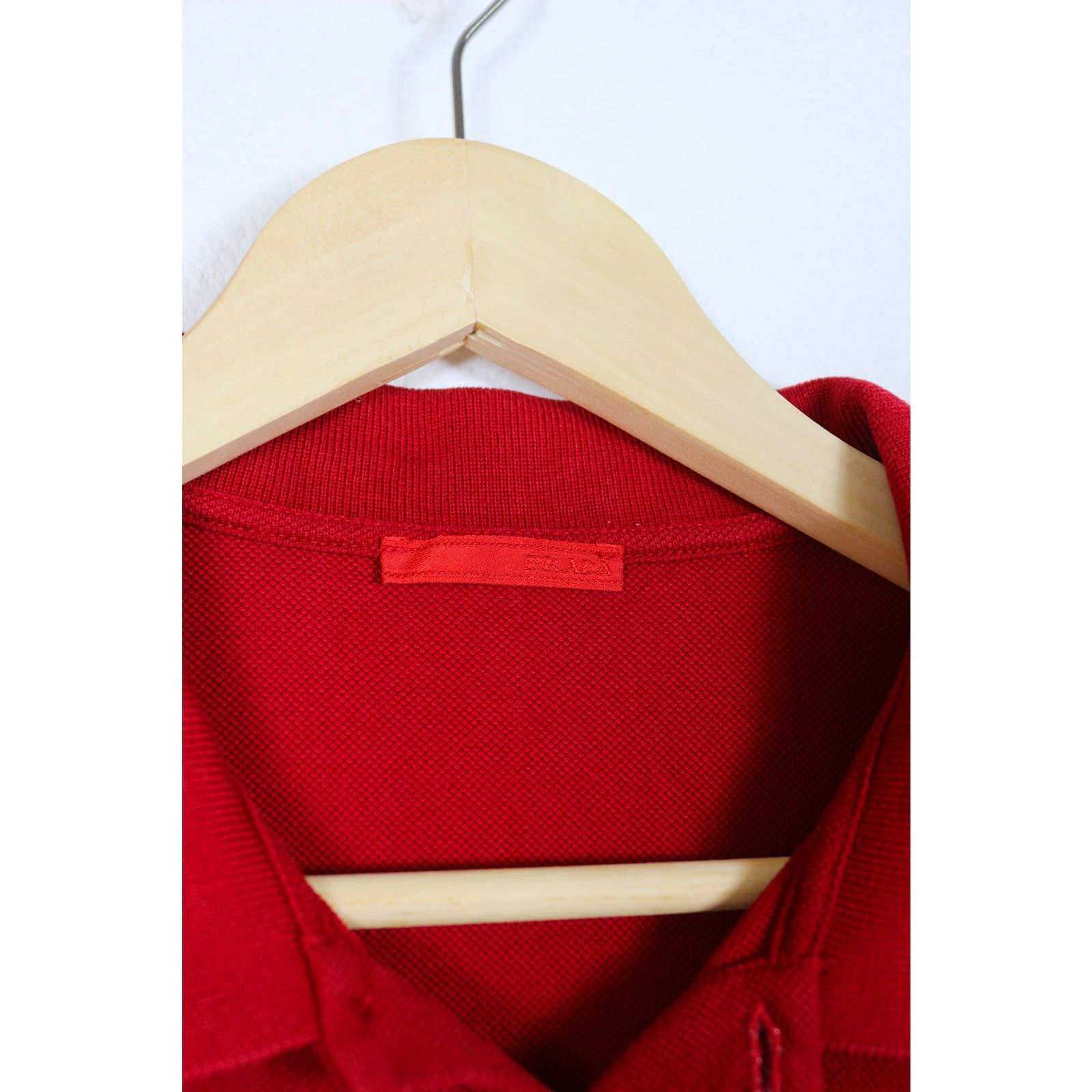 Prada Prada Rubbed Logo Tab Polo Shirt Rugby Red 90s Y2K Size US M / EU 48-50 / 2 - 5 Thumbnail