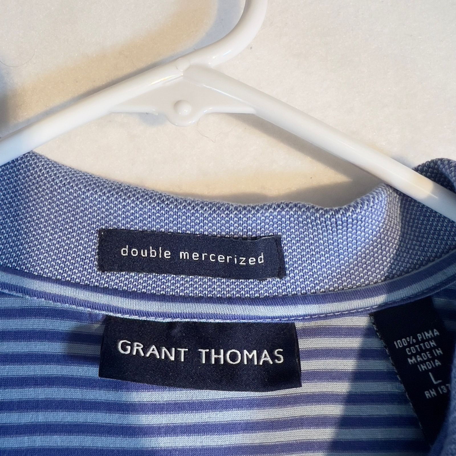 Grant Thomas Grant Thomas Polo Shirt Men L Double Mercerized Pima Cotton Size US L / EU 52-54 / 3 - 2 Thumbnail
