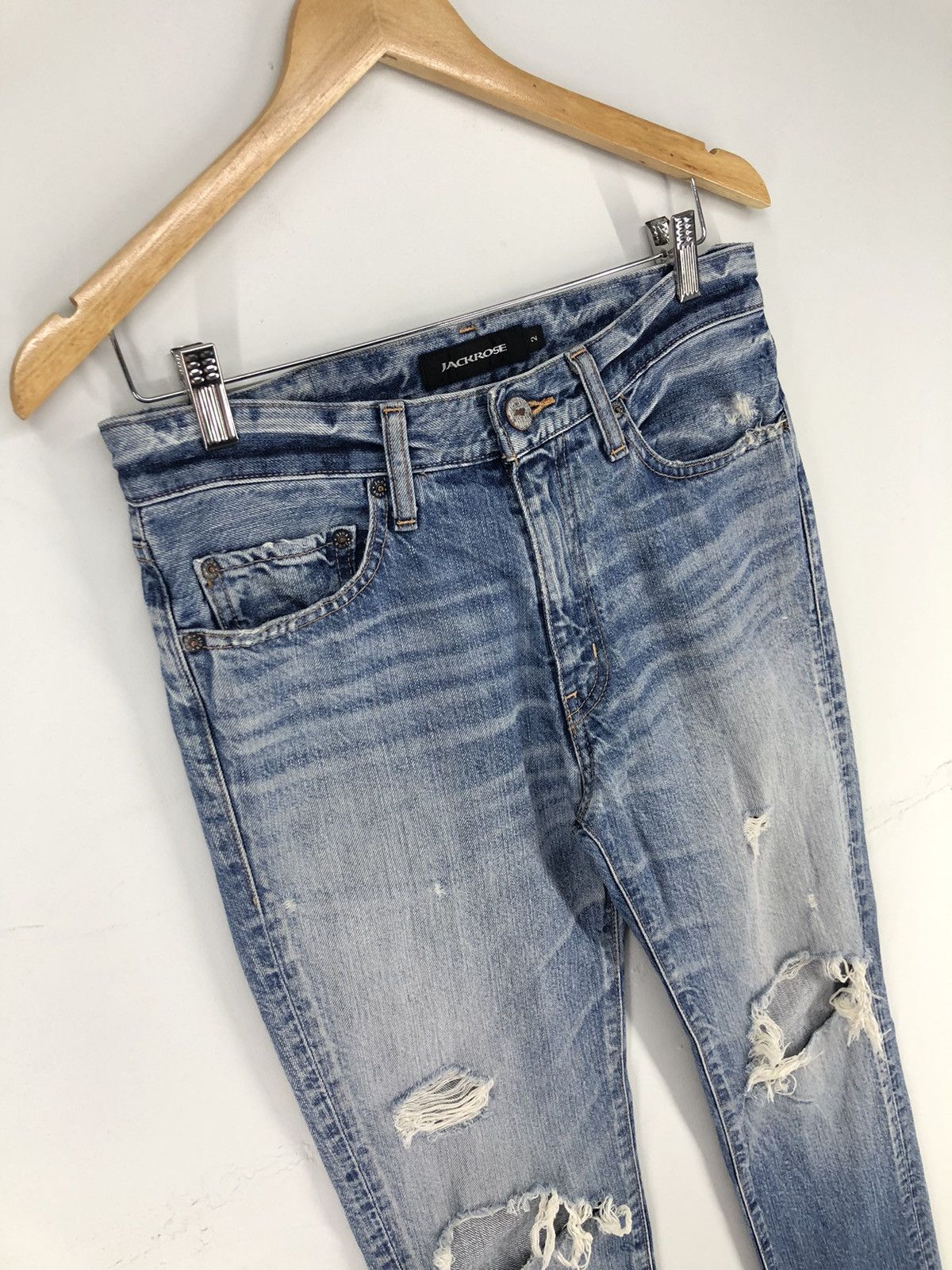 JACKROSE Rare💥Jackrose Seditionaries Distressed Faded Blue Jeans Size US 30 / EU 46 - 3 Thumbnail