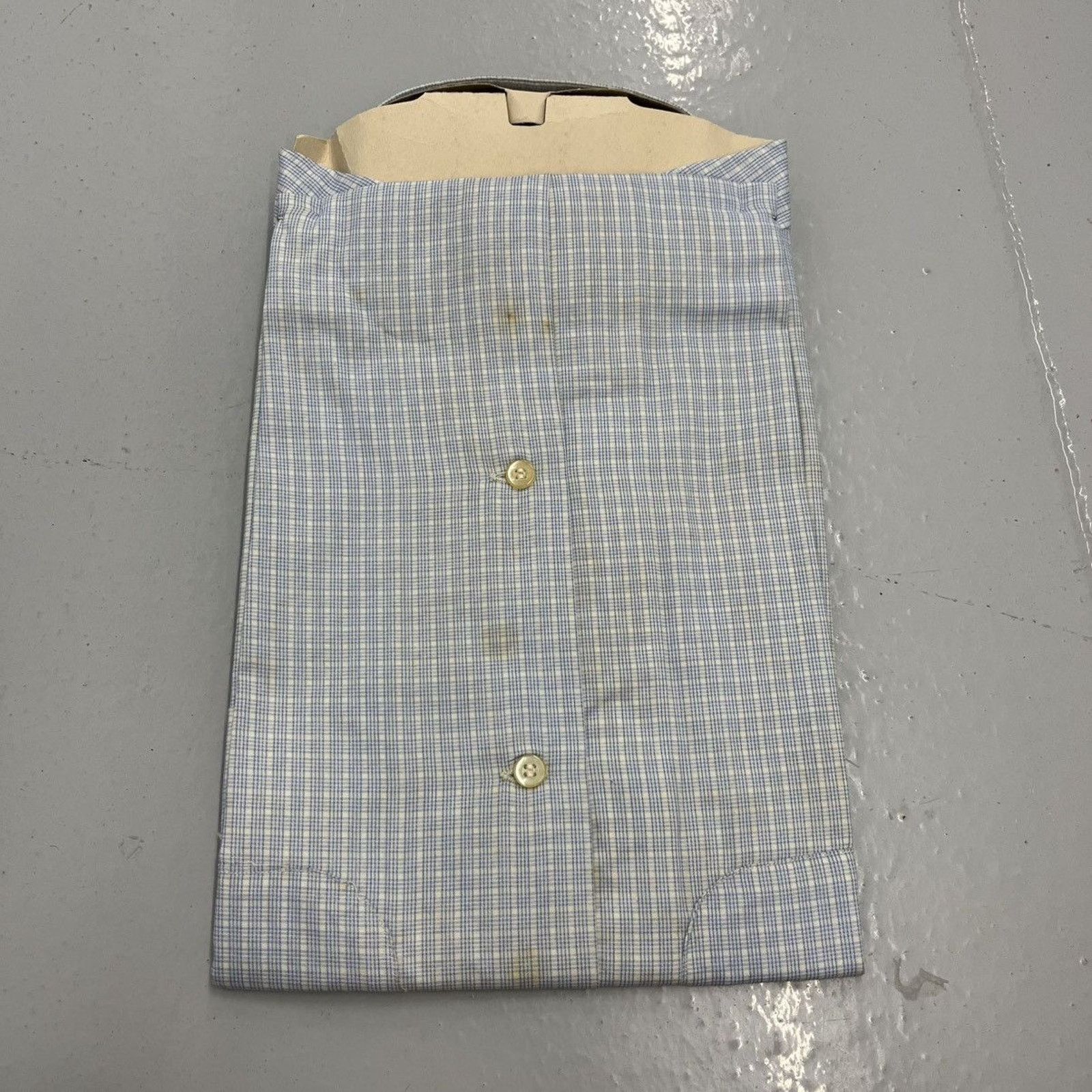 Van Heusen NOS Vintage 60s Van Heusen Blue Plaid Cotton Loop Collar Size US M / EU 48-50 / 2 - 2 Thumbnail