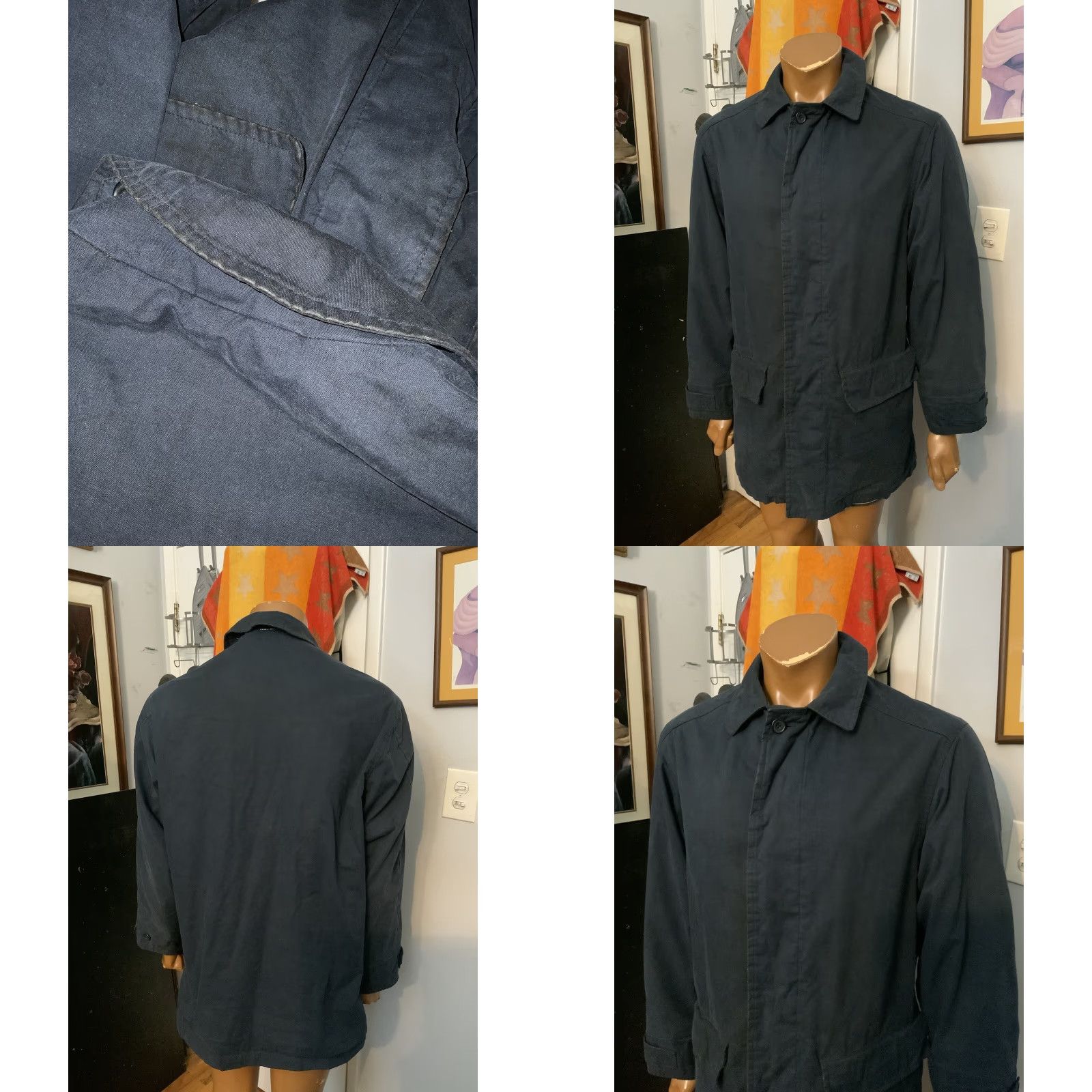 Hackett HACKETT LONDON Navy Blue Cotton Officers Field Military Button Front Jacket Sz.M Men Jacket Size US M / EU 48-50 / 2 - 10 Thumbnail