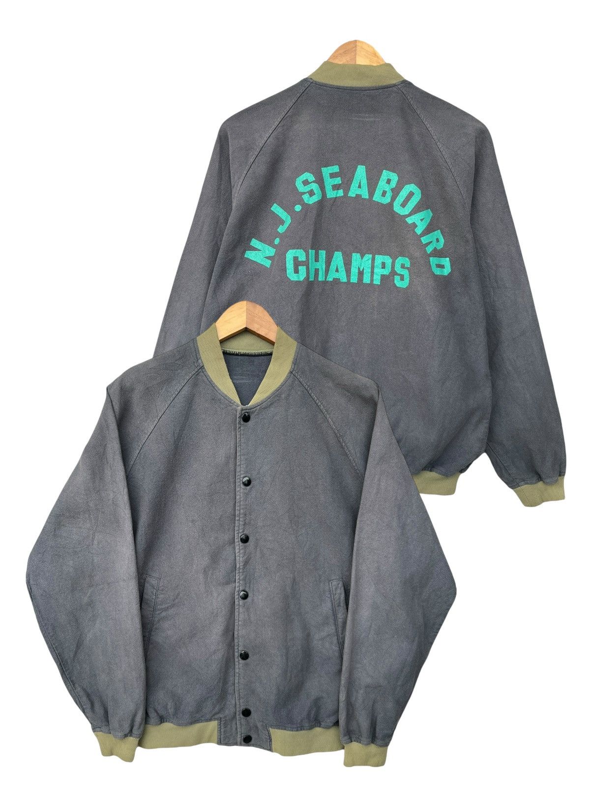 Vintage Vintage 80s New Jersey Seaboard Champs Varsity Bomber Jacket Size US M / EU 48-50 / 2 - 1 Thumbnail