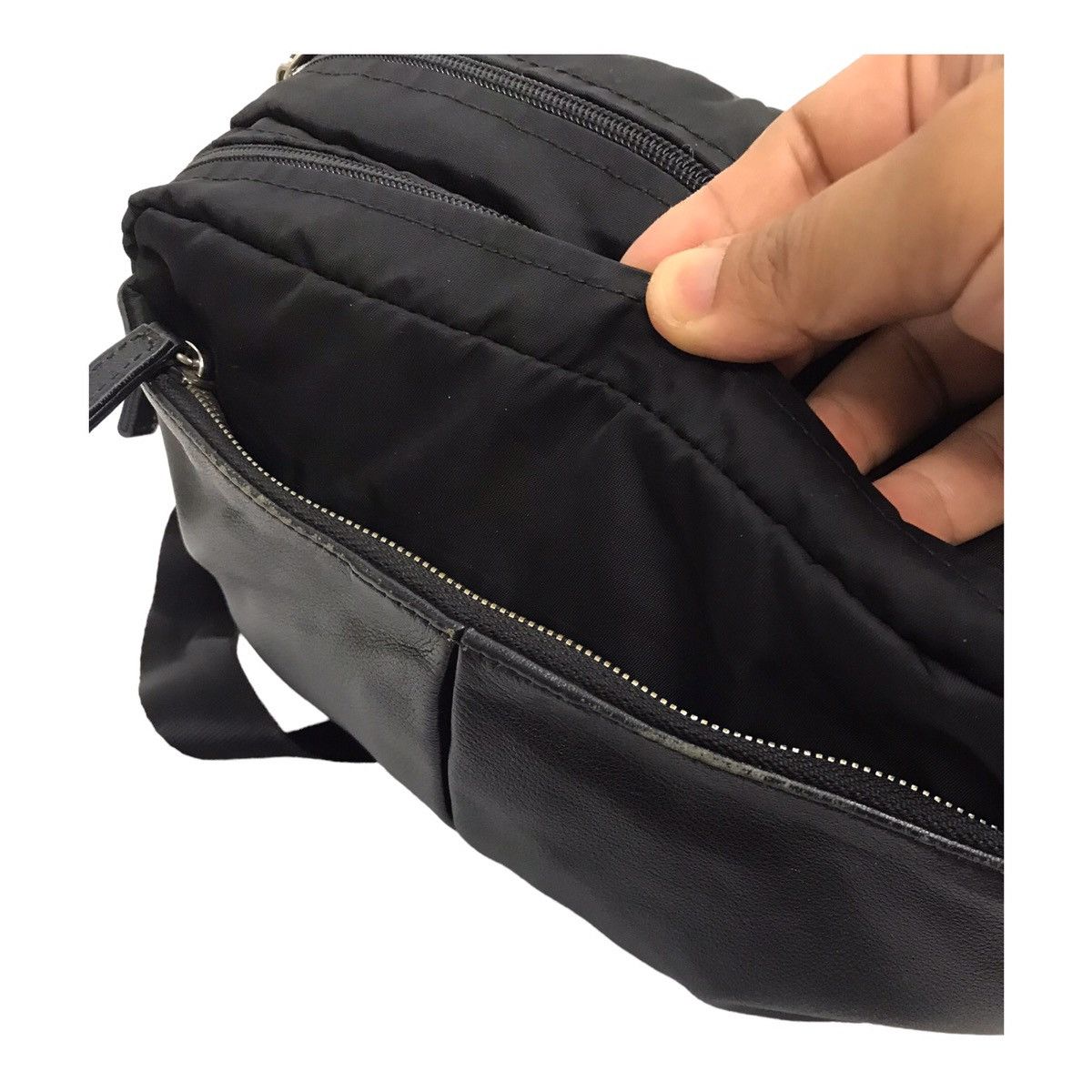 Japanese Brand × Y's × Yohji Yamamoto Yohji Yamamoto Y’Saccs Half Leather Sling Bag Size ONE SIZE - 7 Thumbnail