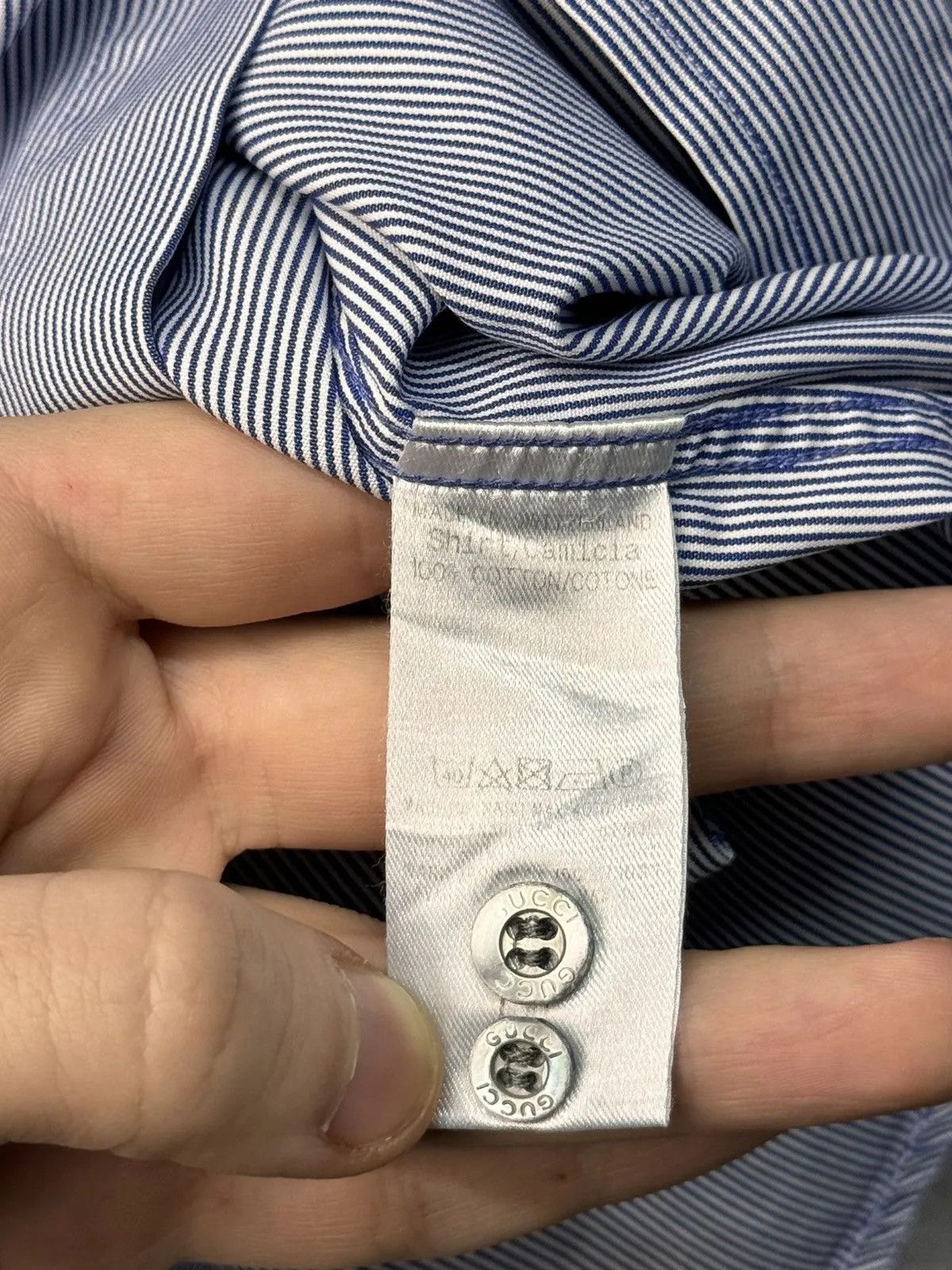Gucci Vintage Gucci RARE Striped Silk Blue Shirt Size US L / EU 52-54 / 3 - 10 Thumbnail