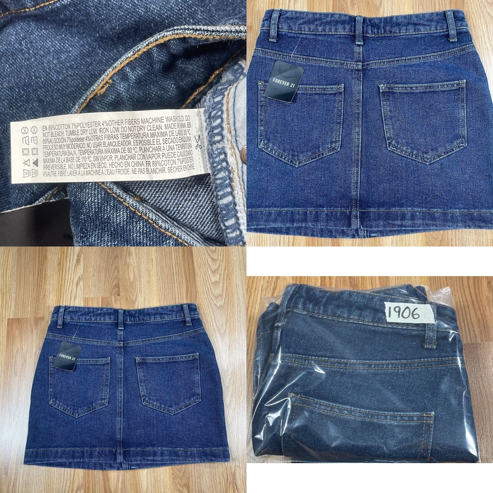 Forever 21 FOREVER 21 Denim Jeans Skirt Womens S Small Mini Pencil Above Knee Cotton Blend Size 28" / US 6 / IT 42 - 9 Thumbnail