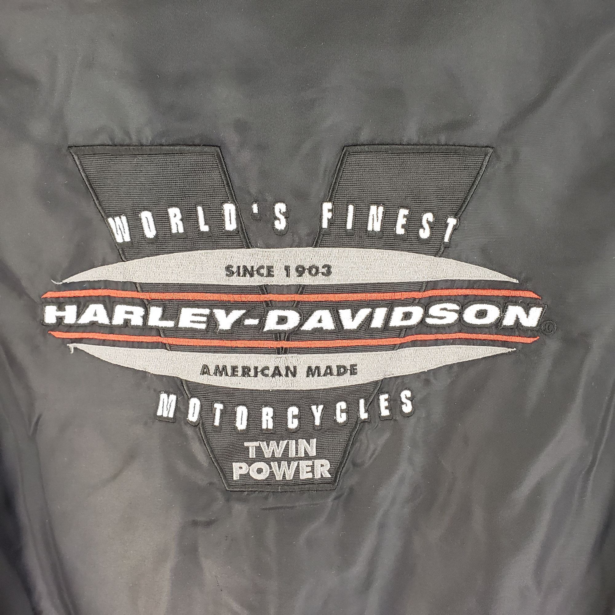 Harley Davidson Vintage Harley-Davidson Bomber Jacket With Embroidered Logos Size US M / EU 48-50 / 2 - 12 Thumbnail