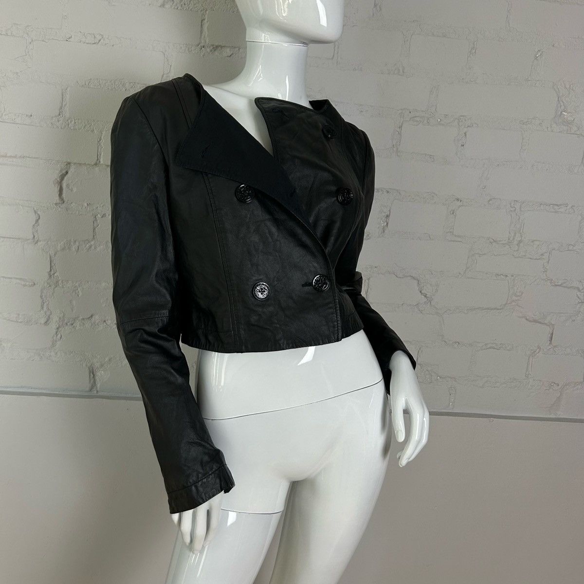 Vintage Insane leather cropped jacket with buttons Size XS / US 0-2 / IT 36-38 - 1 Thumbnail