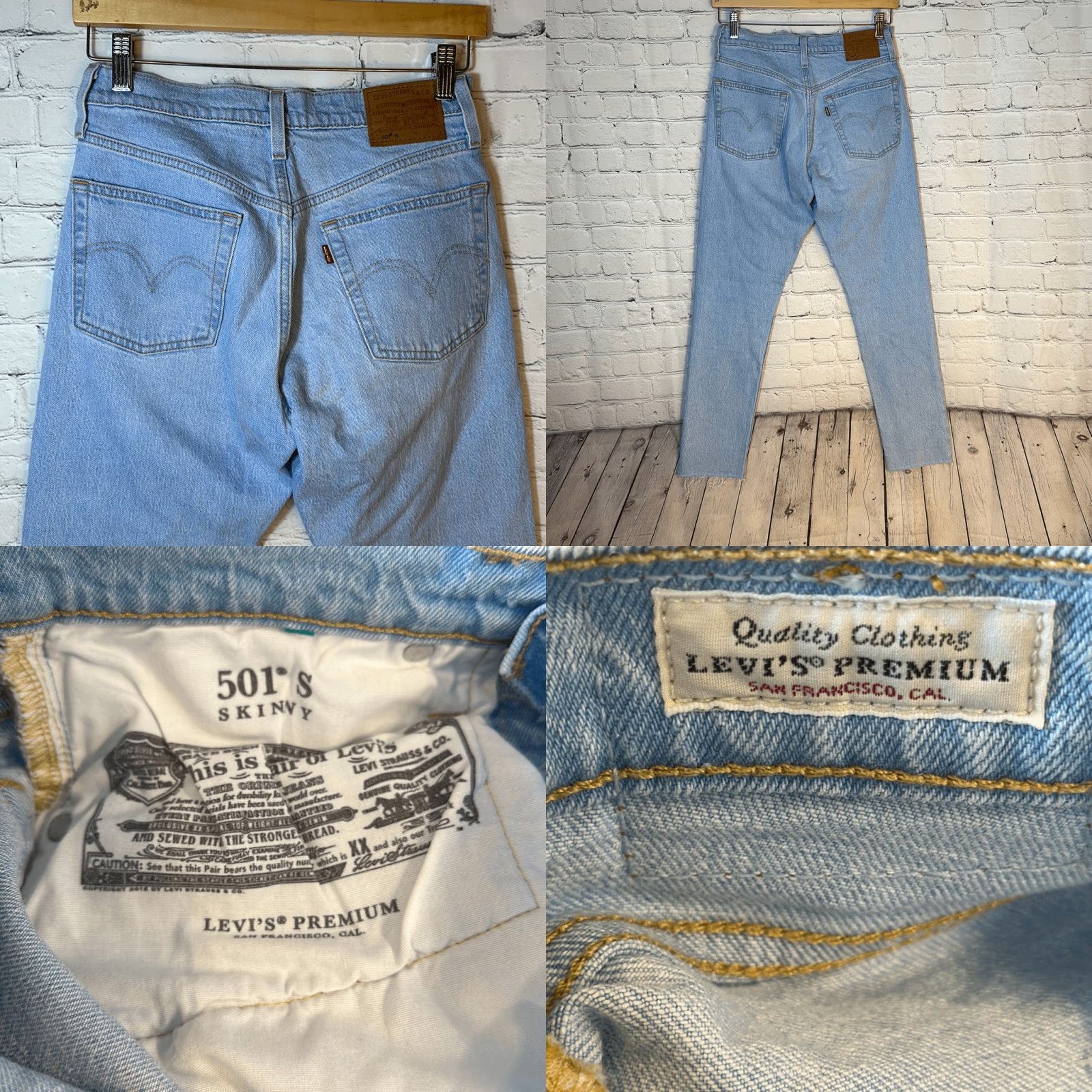 Levi's VINTAGE Levi’s 501 Jeans Men Size W26 L28 Light Wash 90s Button Fly Raw Hem Blue Size US 26 / EU 42 - 7 Thumbnail