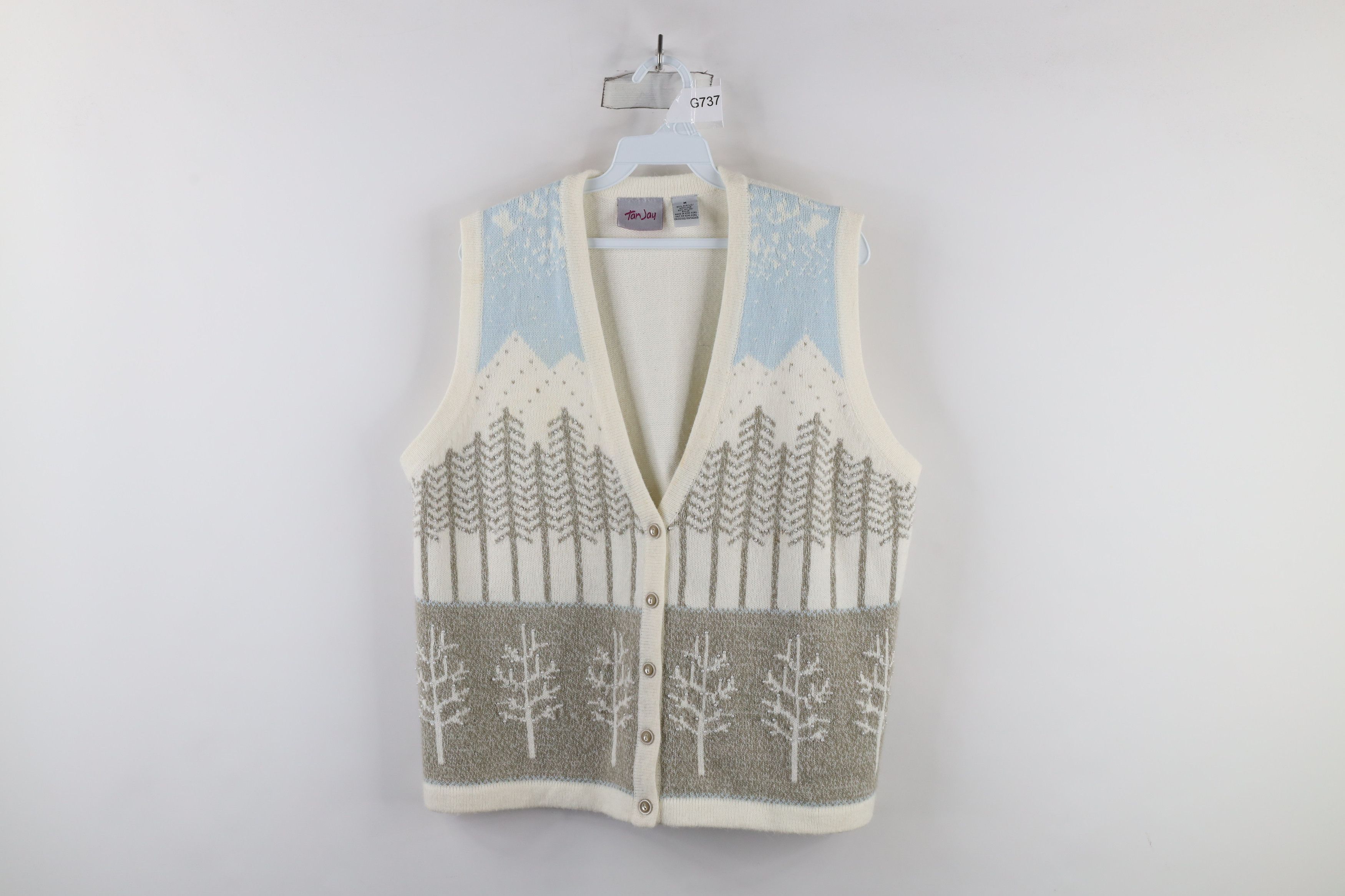 Vintage Vintage 90s Streetwear Print Christmas Tree Sweater Vest Size M / US 6-8 / IT 42-44 - 1 Thumbnail