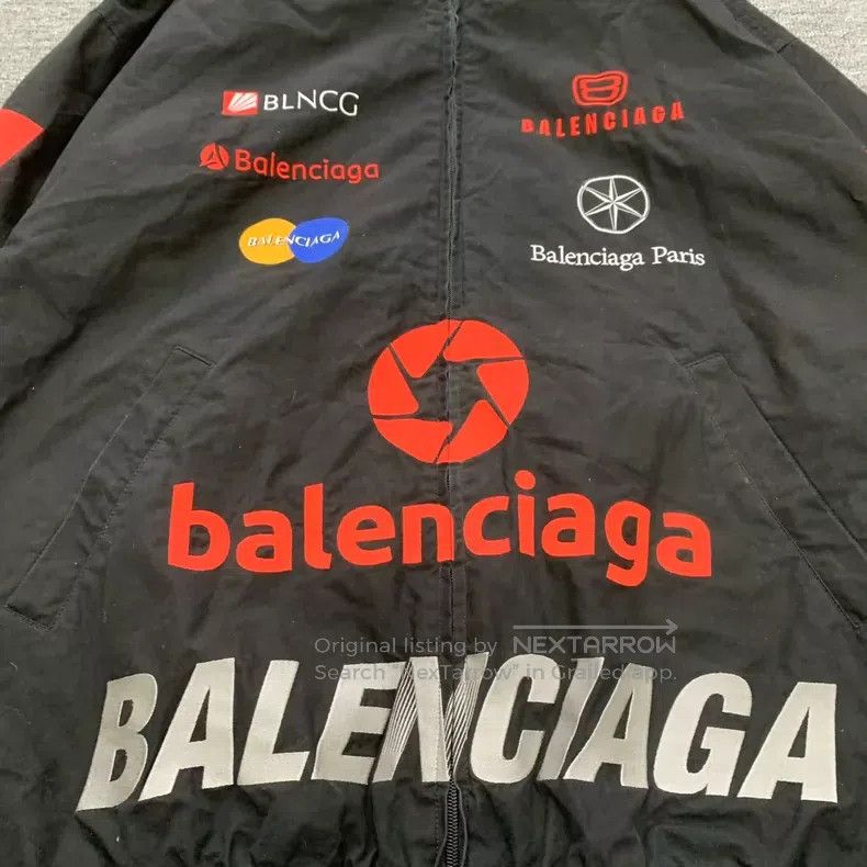 Balenciaga Balenciaga Black Multielement Logo Racing Jacket Size US XS / EU 42 / 0 - 3 Thumbnail