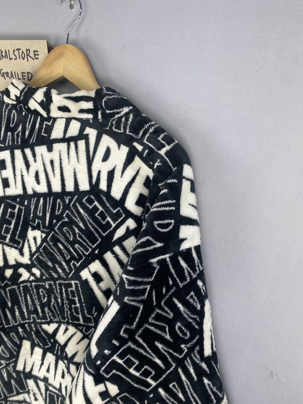 Japanese Brand Y2k Marvel Fullprint Fleece Kimono Jacket Size US L / EU 52-54 / 3 - 5 Thumbnail