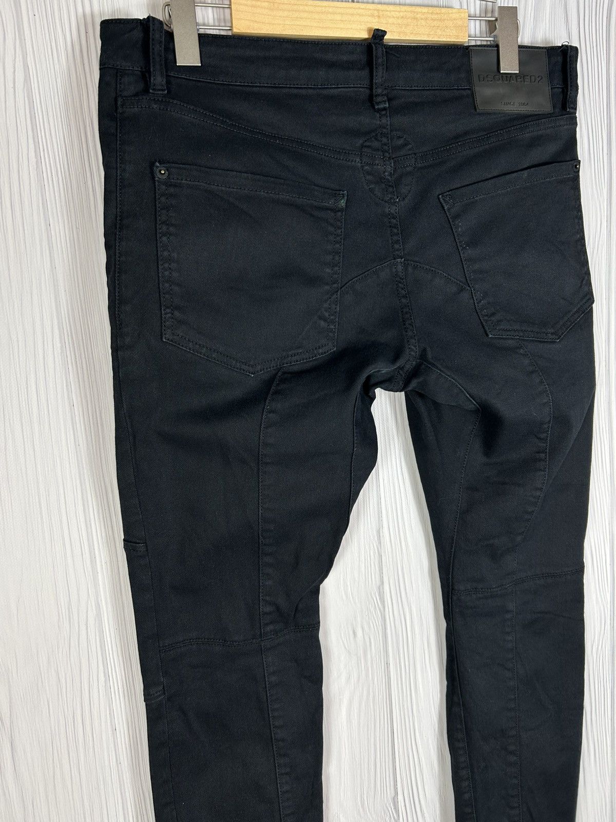 Dsquared2 DSQUARED2 Black Slim Jean Size 50 Biker Style Zip Details Size US 34 / EU 50 - 8 Thumbnail