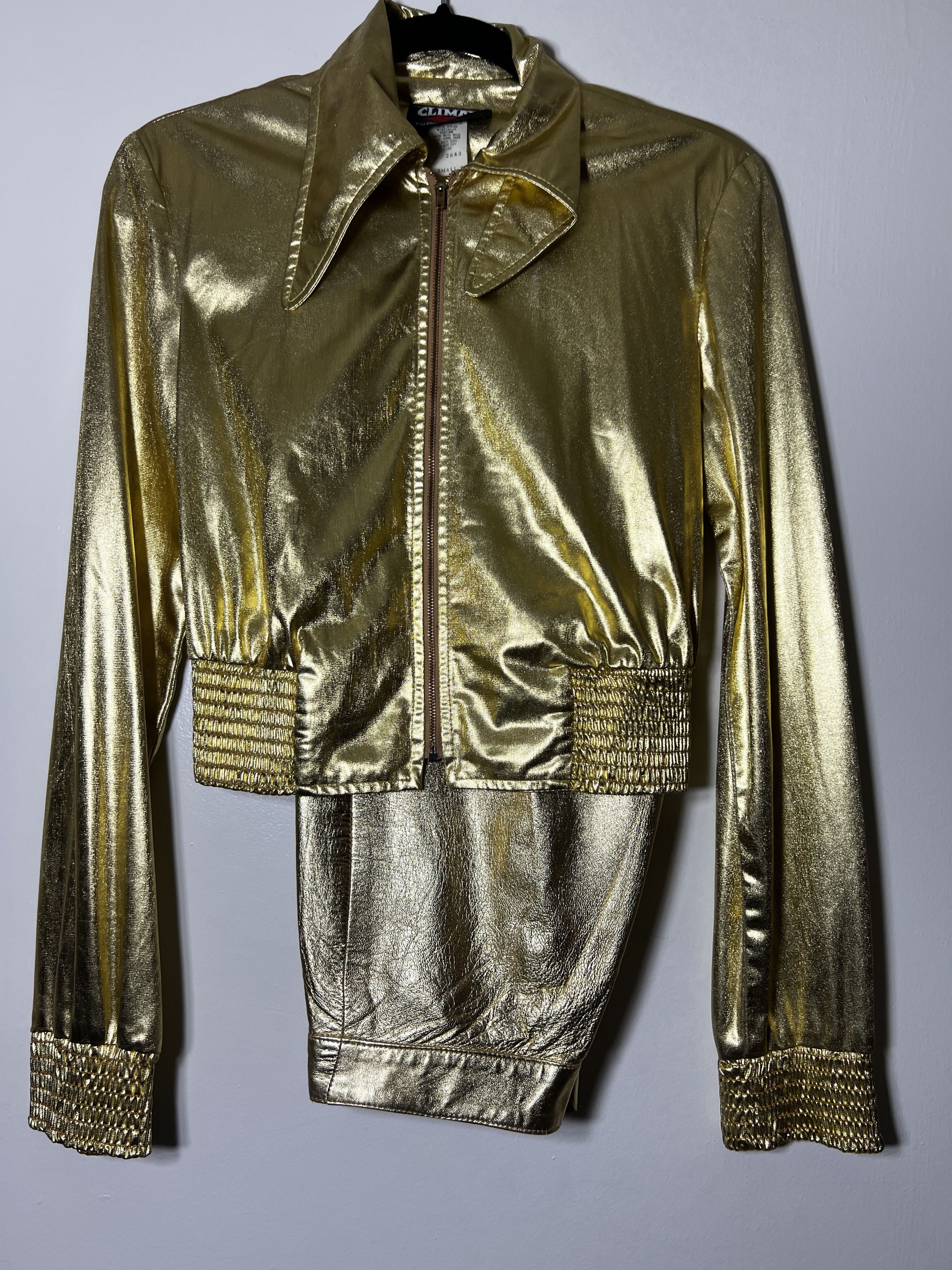 Designer × Vintage Vintage 70's Gold Suit - Climax by David Howard /Brigitte Na Size 26" / US 2 / IT 38 - 1 Thumbnail