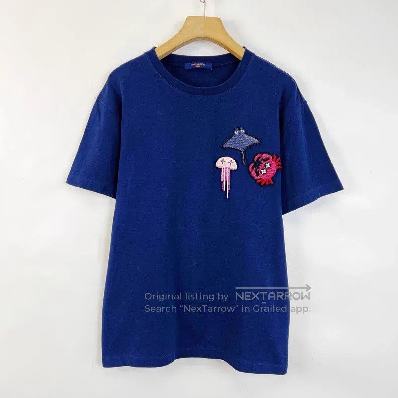 Louis Vuitton Louis Vuitton Blue beaded animal print short sleeve T-shir Size US M / EU 48-50 / 2 - 1 Thumbnail