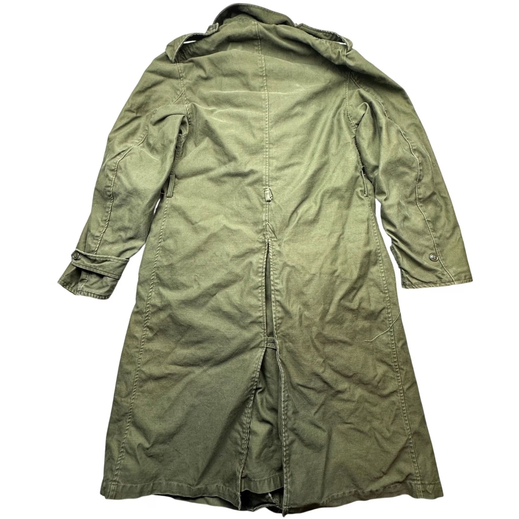 Vintage VINTAGE US Army Trench Coat Mens Medium Green Cotton Sateen OG-107 Overcoat 60s Vietnam Era Size US M / EU 48-50 / 2 - 2 Thumbnail
