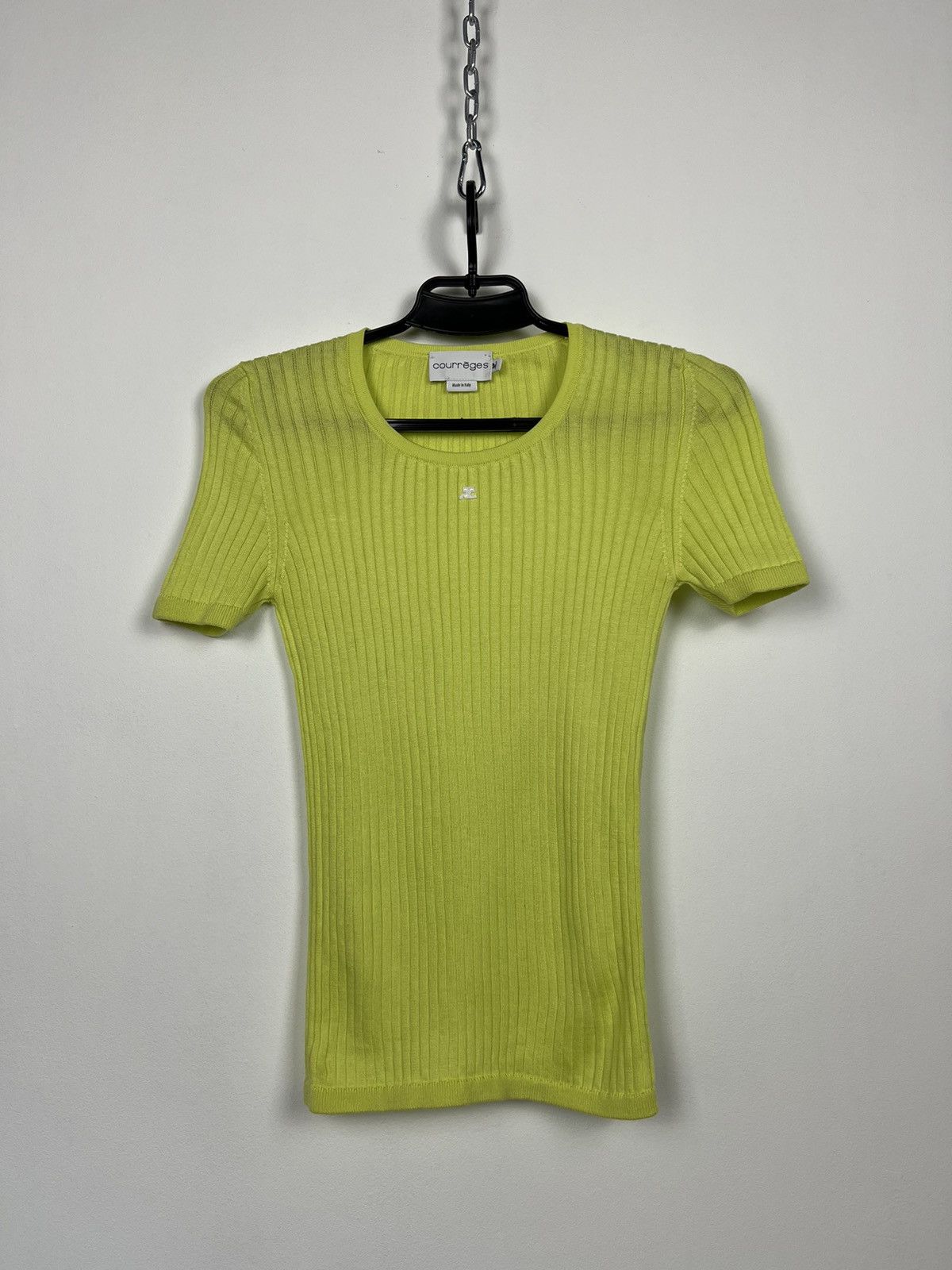 image of Courreges Paris Striped Light Green Top Shirt Size 1, Women's