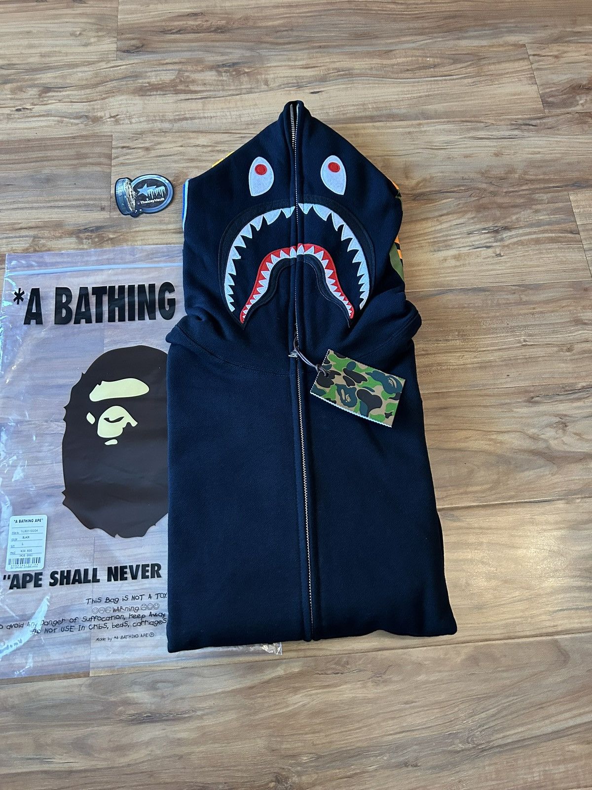 NEW Bape Black Shark Full Zip Hoodie