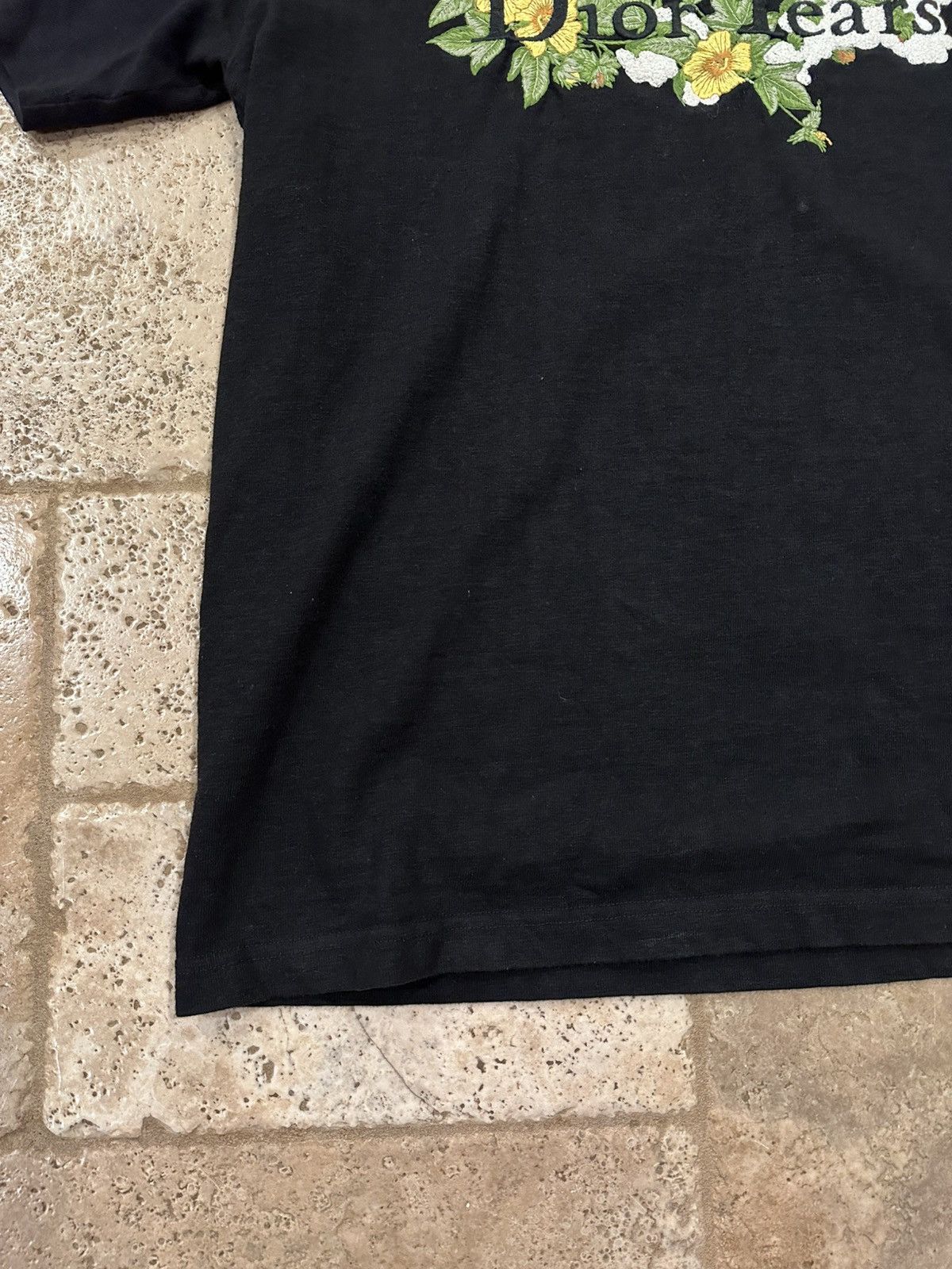DENIM TEARS × Dior Dior x Denim Tears Floral Embroidered Logo Black t-Shirt Size US M / EU 48-50 / 2 - 6 Thumbnail