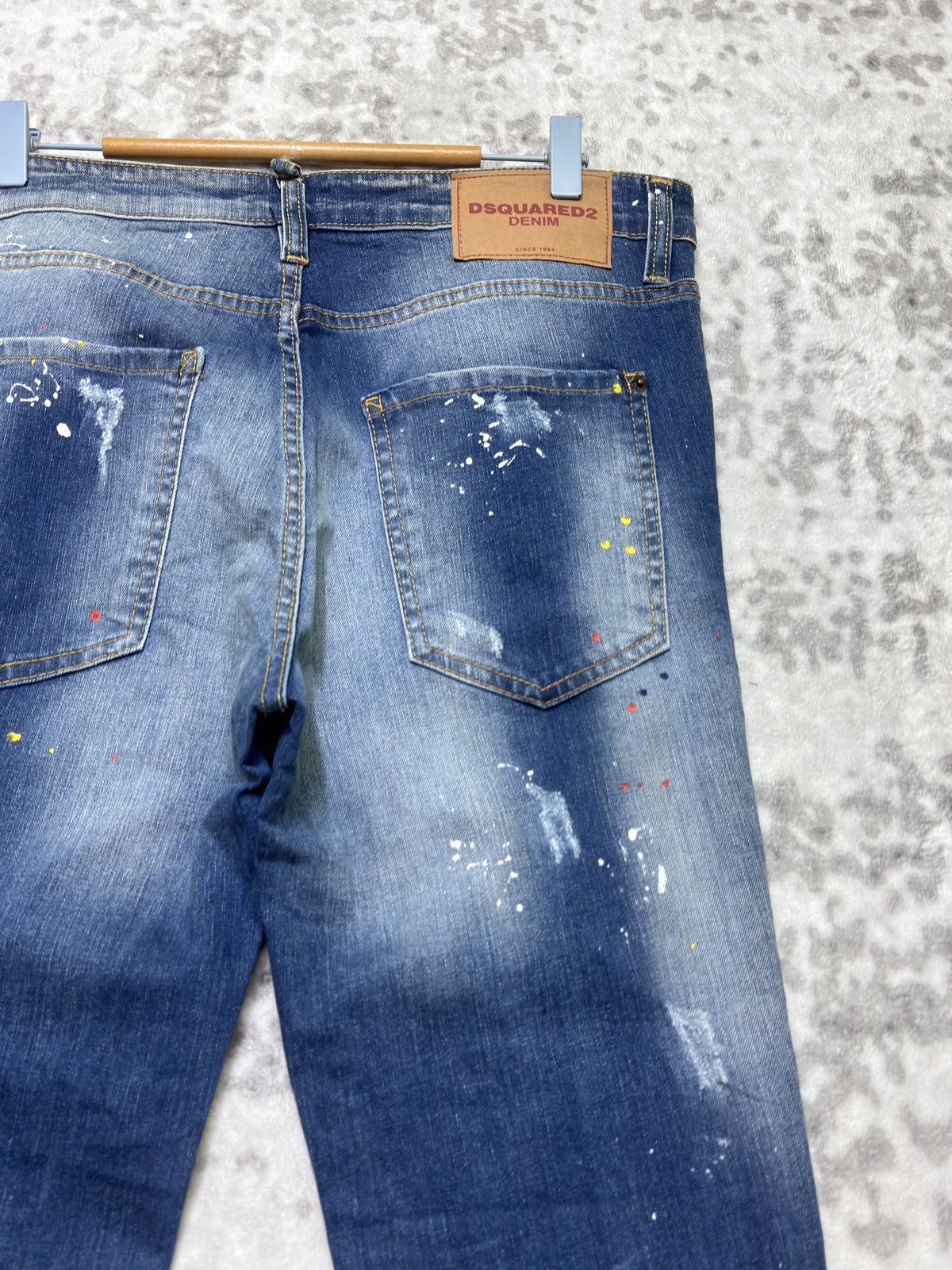 Dsquared2 DSQUARED2 Distressed Paint Splatter Denim Y2K Skinny Fit Size US 33 - 12 Thumbnail