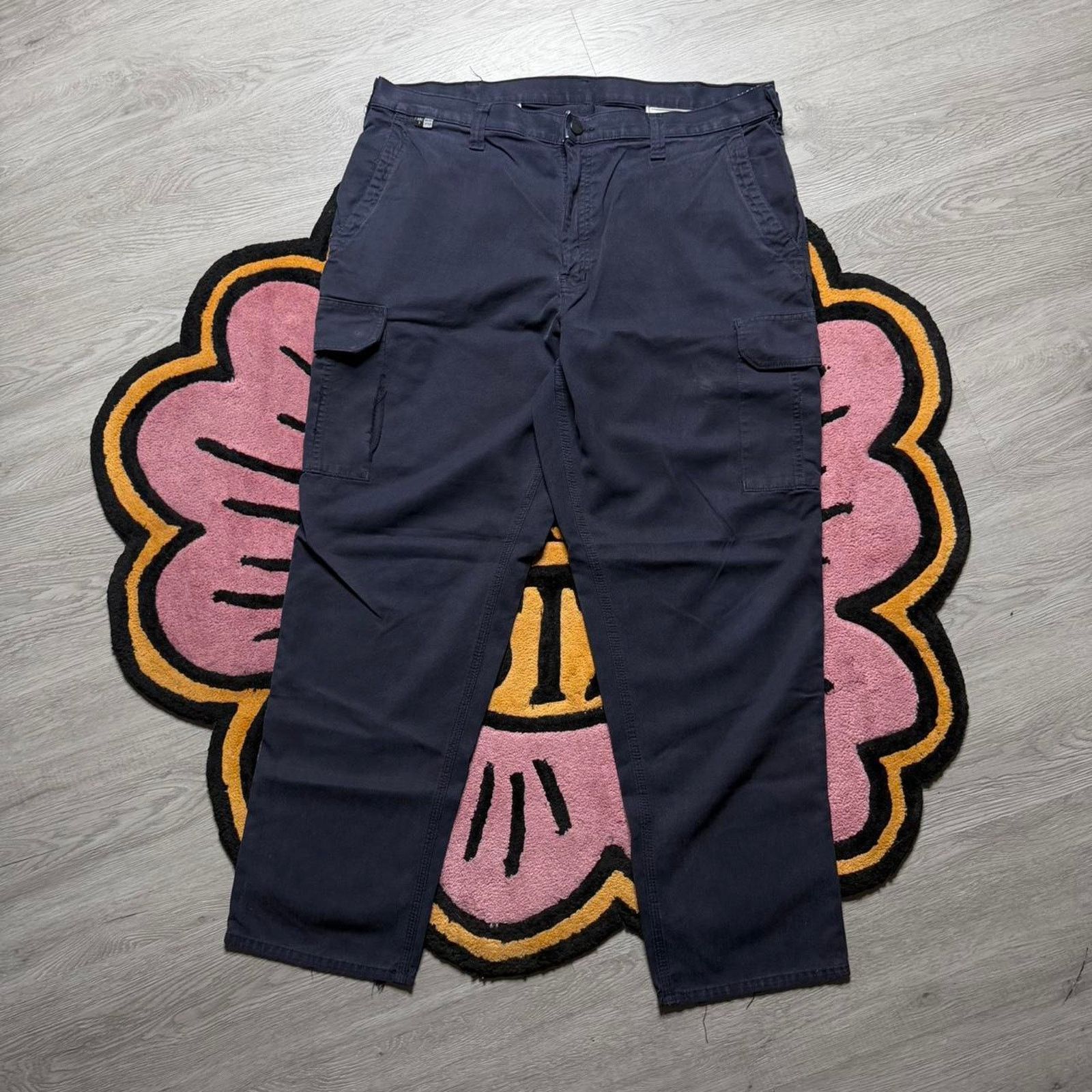 Carhartt Carhartt Fr Relaxed Fit Cargo Work Pants size 38x30 Navy Size US 38 / EU 54 - 1 Thumbnail