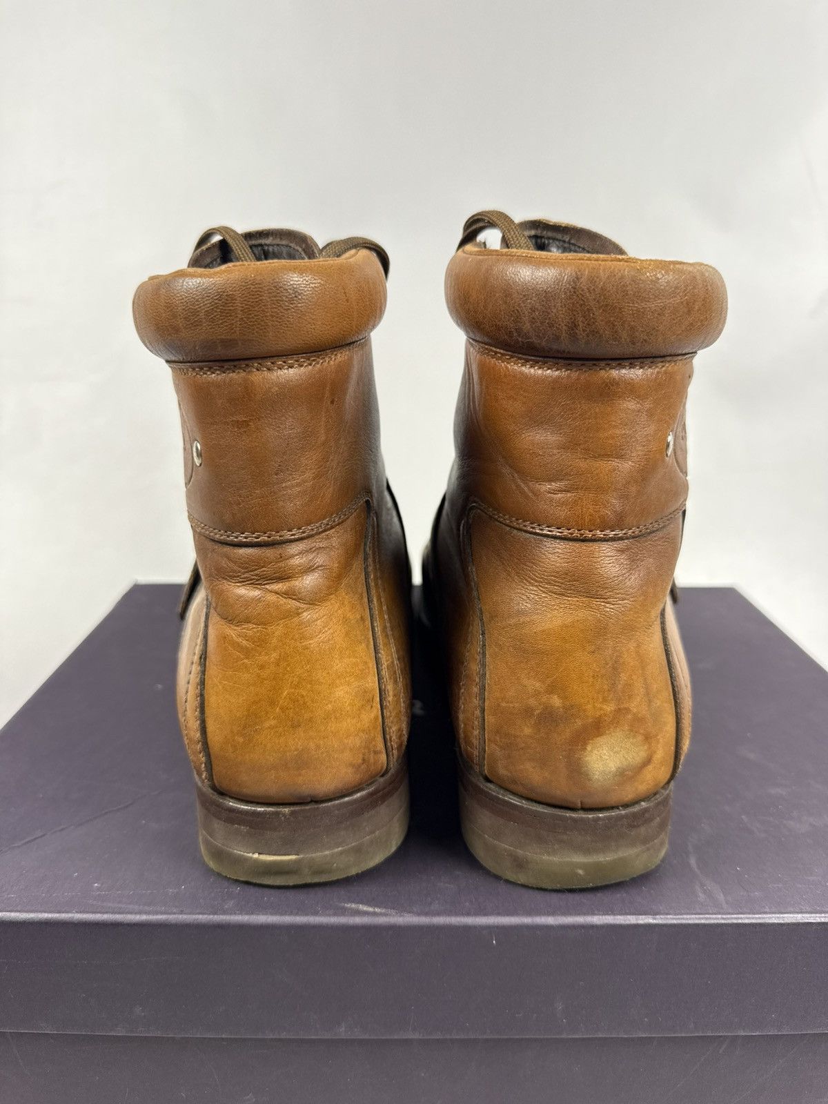 Prada Prada Milano Leather Hiking Boots Brown – Size 10 men Size US 10 / EU 43 - 14 Thumbnail