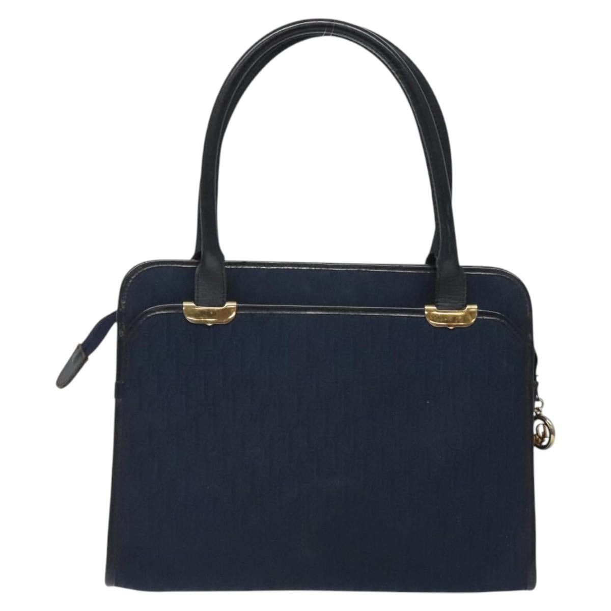 Dior DIOR Trotter Canvas Hand Bag Navy Gold Size ONE SIZE - 3 Thumbnail