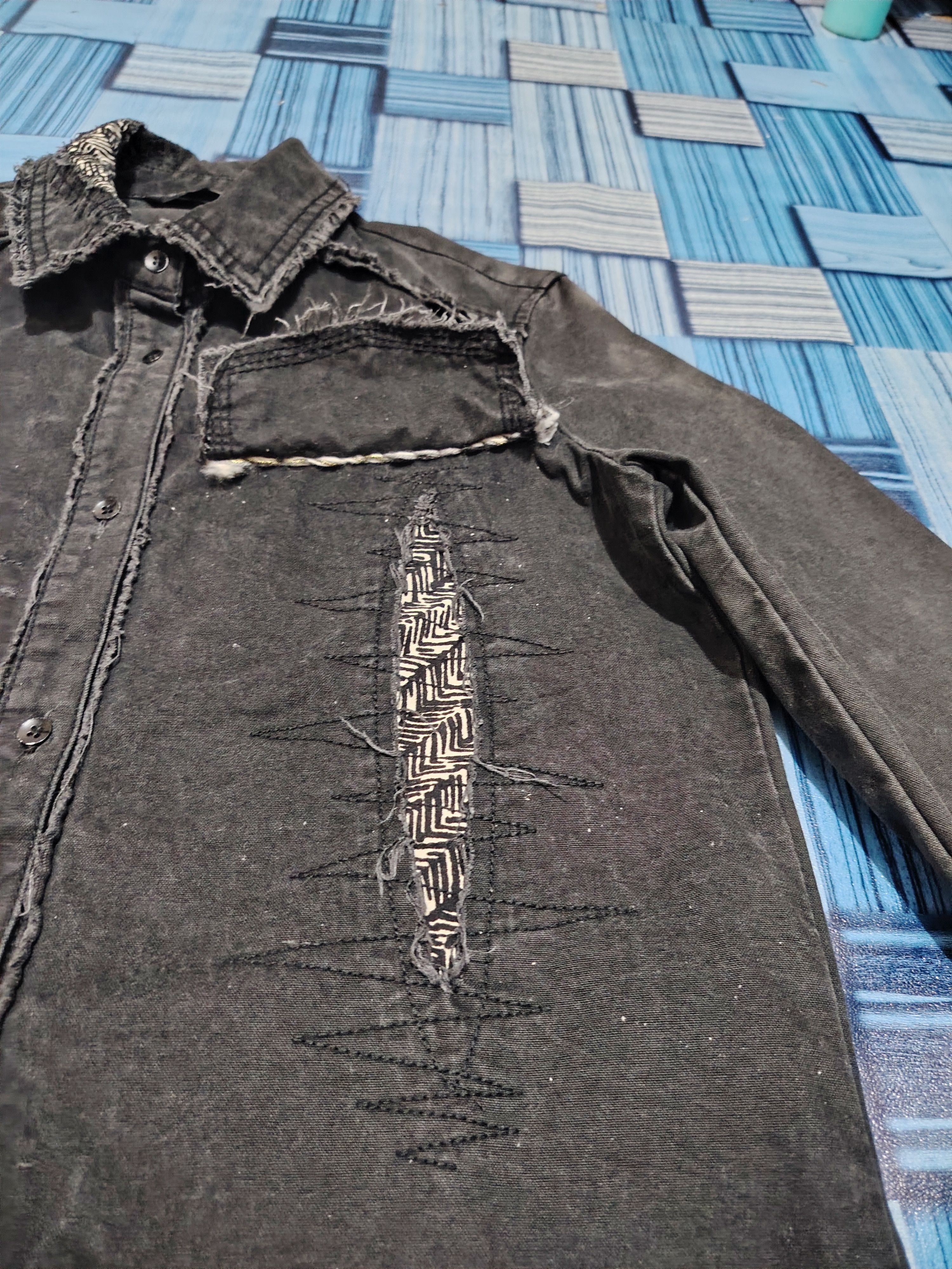 14th Addiction Distressed Japanese Tankus Shirt patchwork design Size US S / EU 44-46 / 1 - 6 Thumbnail