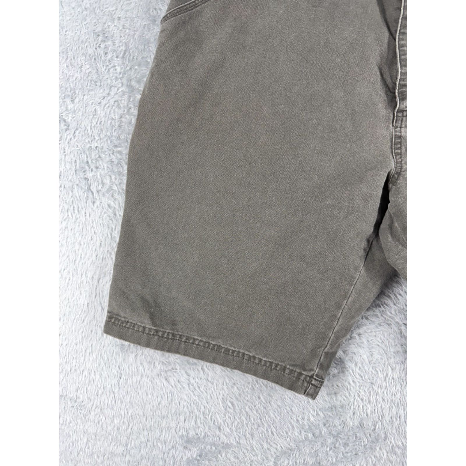 Vintage Columbia Mens Cargo Shorts Gray 36 Cotton Canvas Zip Front Belted Elastic Waist 10 Inseam Regular Beach Outdoor Fish Logo Pocket Cargo Casual Mens Size US 36 / EU 52 - 3 Thumbnail