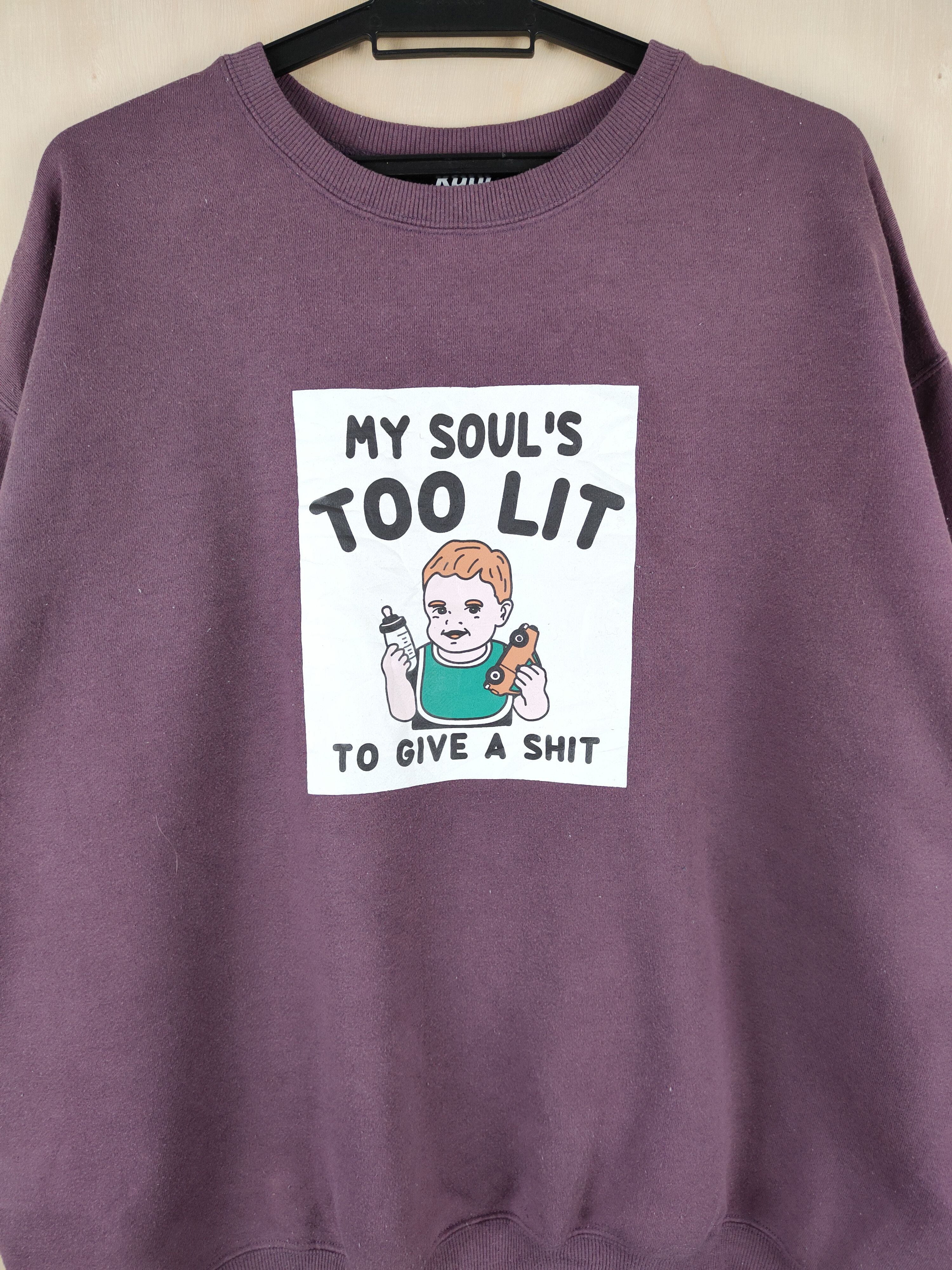 Japanese Brand × Vintage Kutir baby shit Dark Purple baggie Sweatshirts #S2583 Size US M / EU 48-50 / 2 - 2 Thumbnail