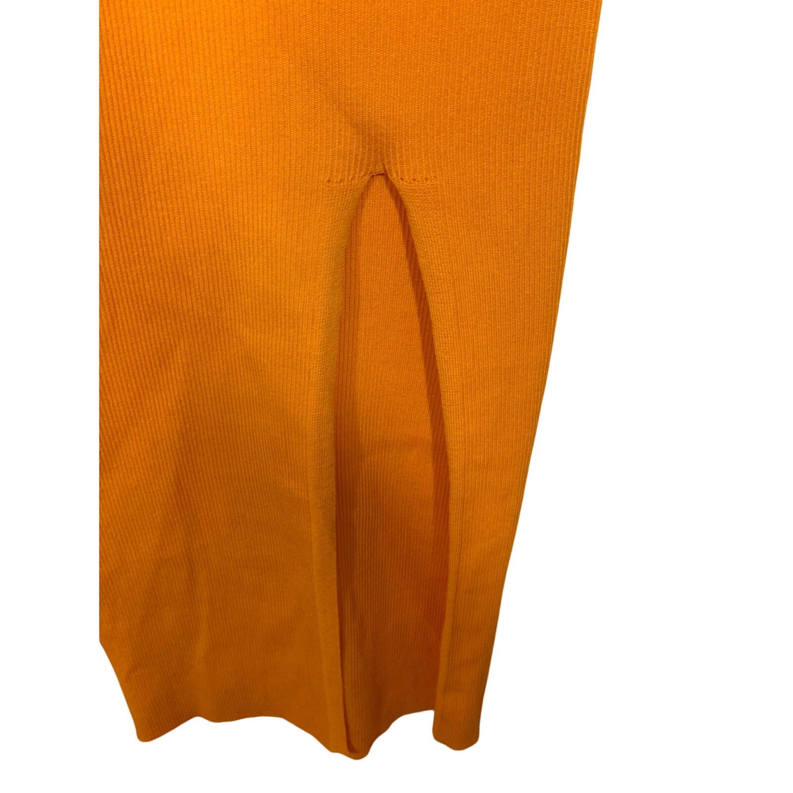 Cider Cider Ribbed Midi Skirt Mustard Yellow Side Slit S Coastal Size 24" / US 00 / IT 34 - 4 Thumbnail