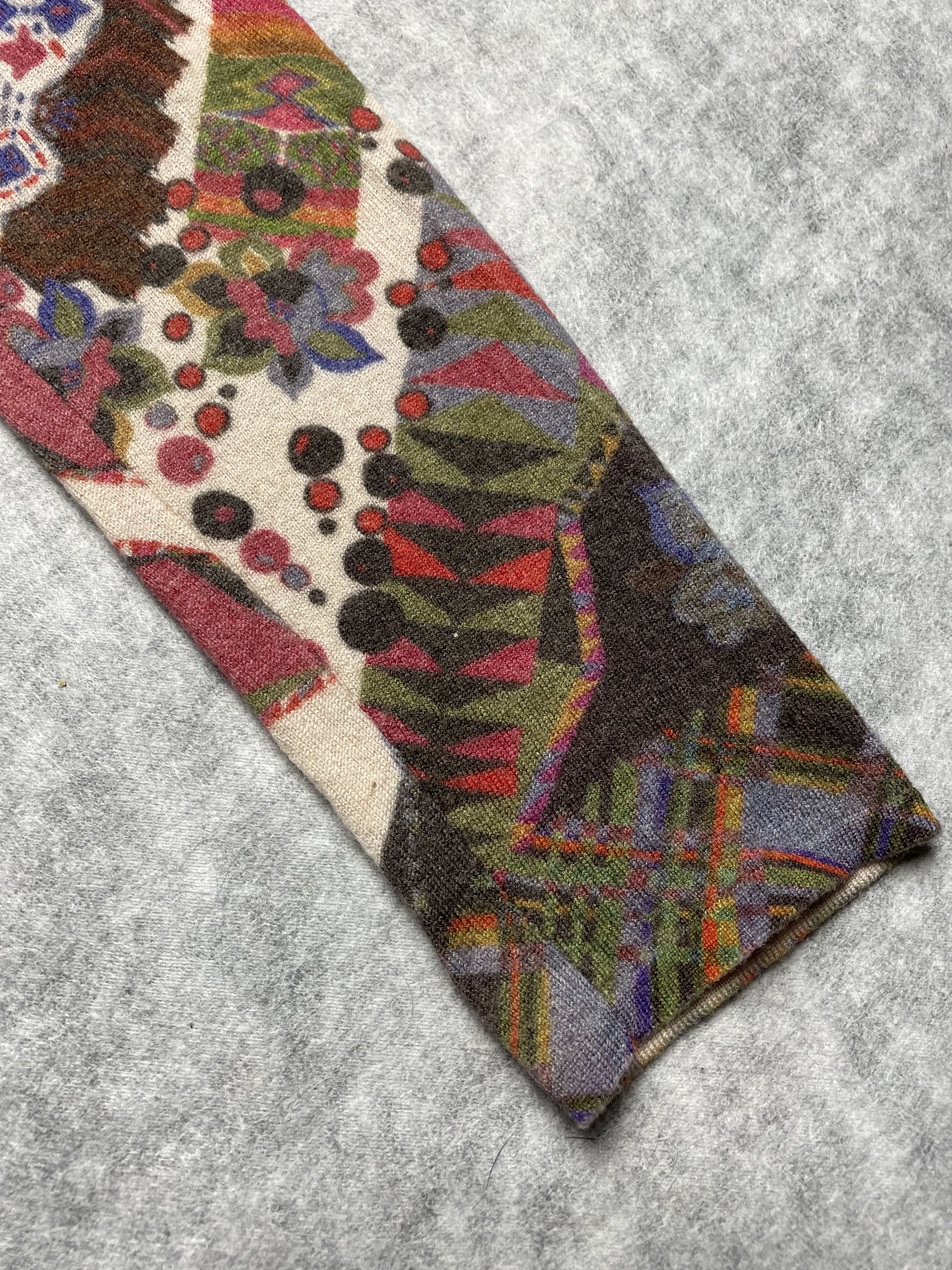 Vintage IVKO V-neck Pullover Geometric Print Wool Sweater EU 40 Size M / US 6-8 / IT 42-44 - 9 Thumbnail