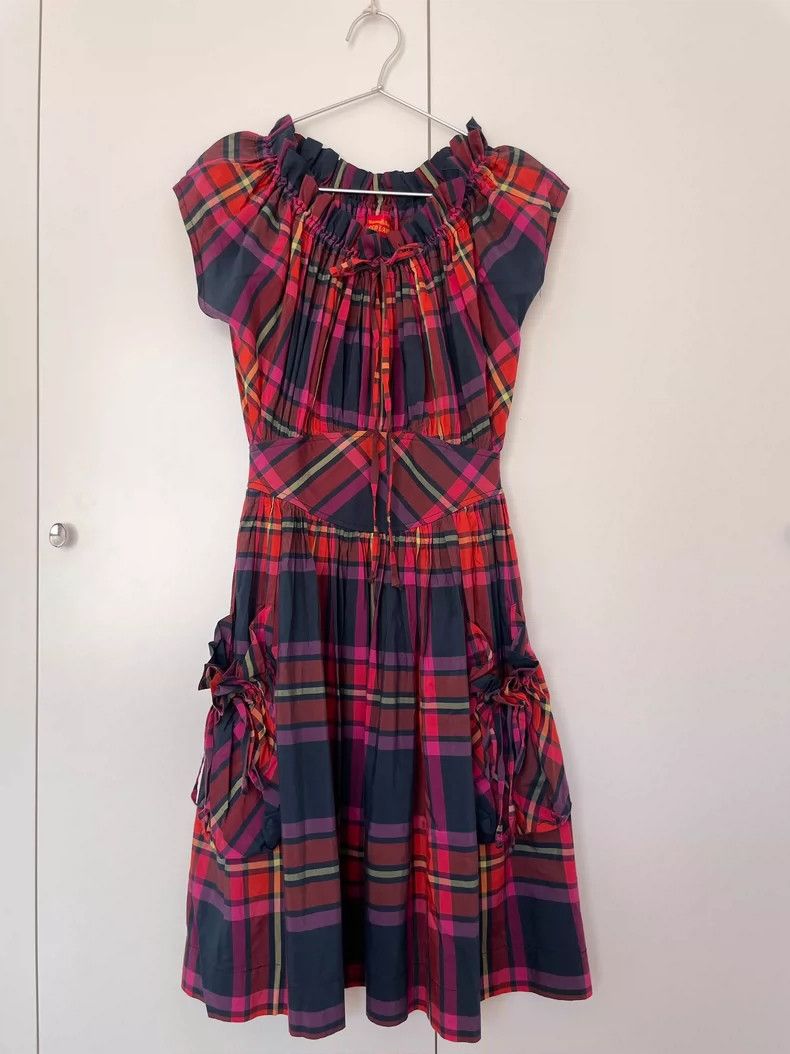 Vivienne Westwood Vivienne Westwood Red plaid dress with crimped pleated col Size S / US 4 / IT 40 - 2 Thumbnail