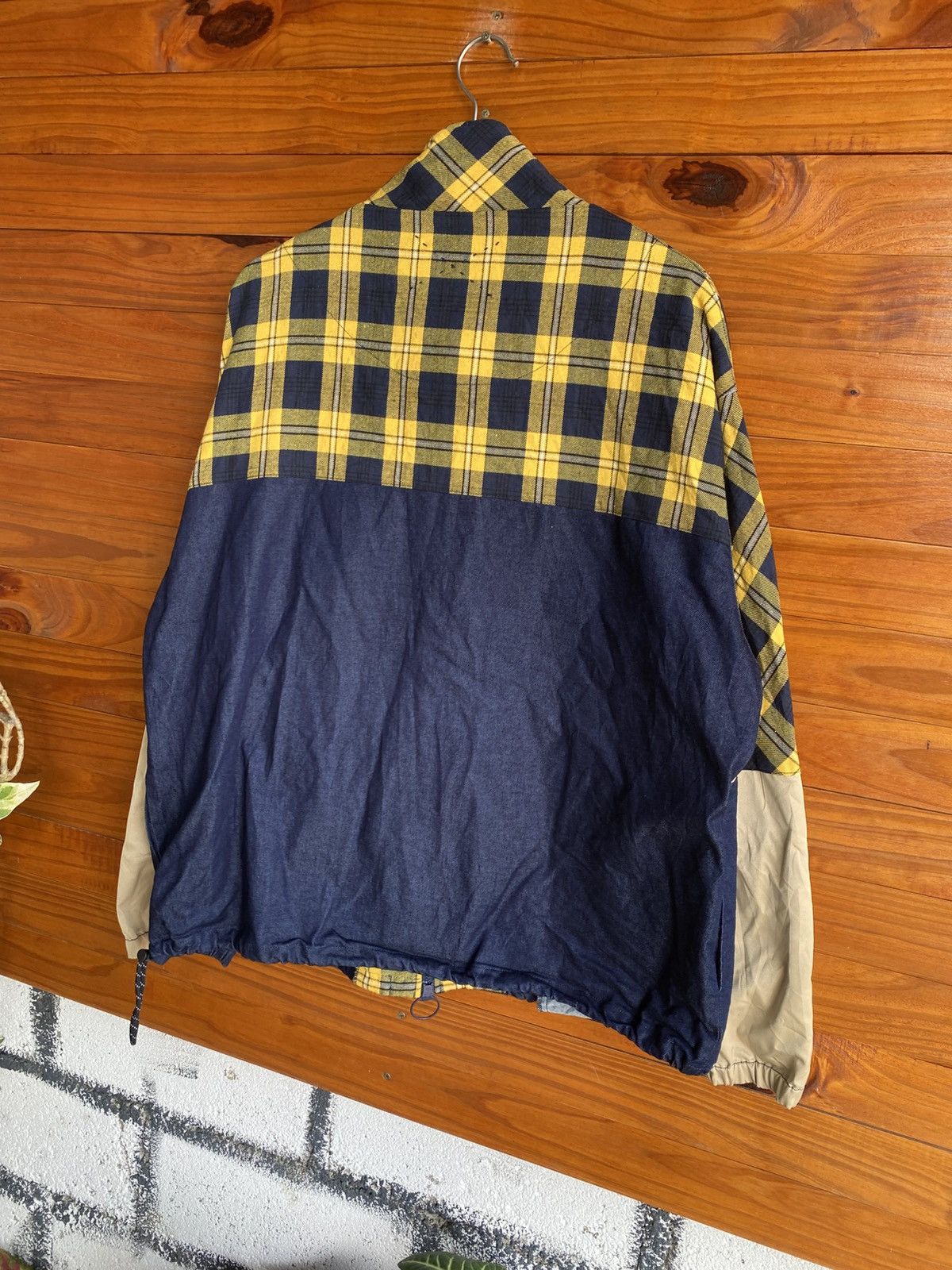 Japanese Brand SUPERTHANKS Plaid Panel Color-Block Jacket Streetwear Size US L / EU 52-54 / 3 - 9 Thumbnail