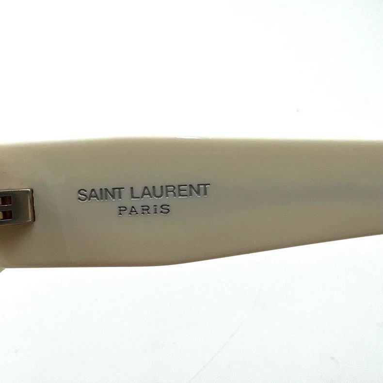 Saint Laurent Paris Saint Laurent Paris Creamy white temple logo logo cat eye Size ONE SIZE - 5 Thumbnail