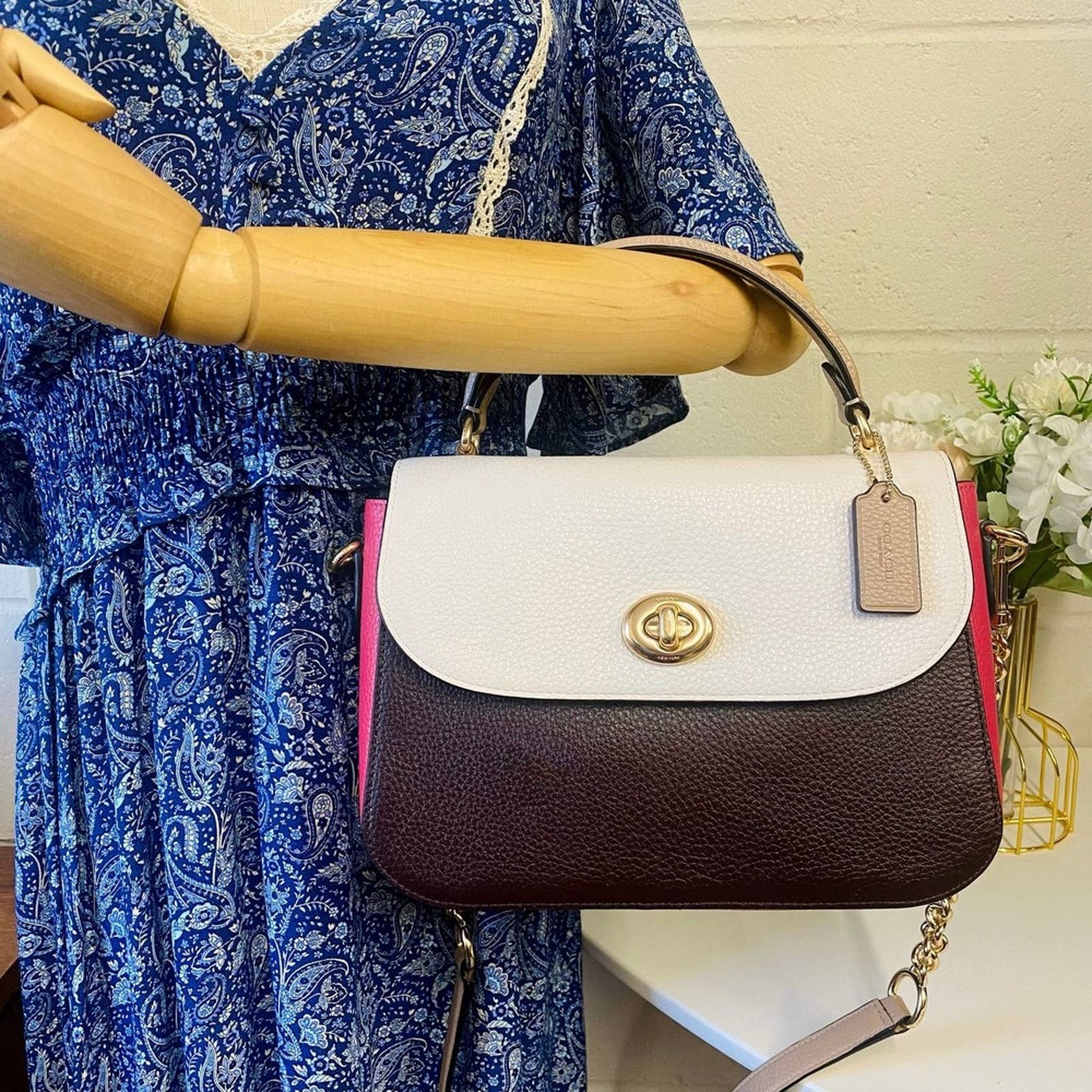 Marlie top handle satchel in colorblock hotsell