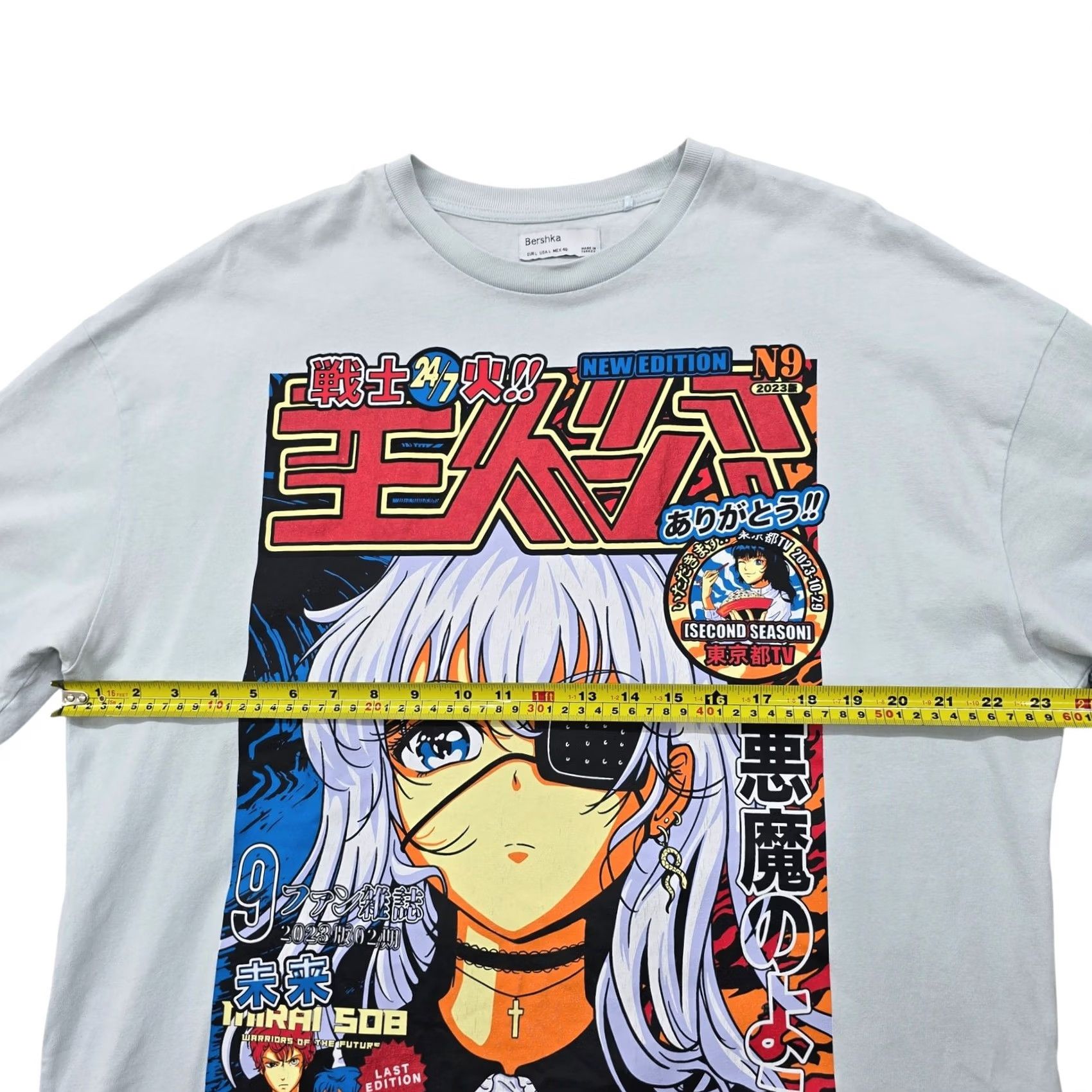 Bershka Bershka Men’s Light Blue Anime Graphic T-Shirt Size L Size US L / EU 52-54 / 3 - 7 Thumbnail