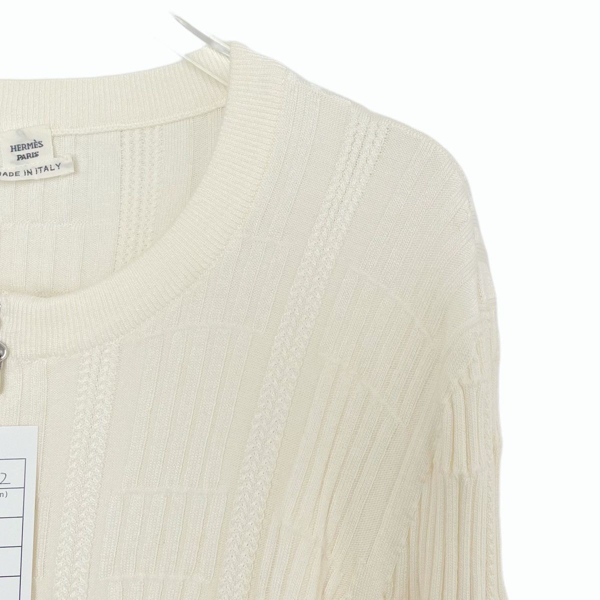 Hermes Hermes Pure White Silk Blend Cardigan K26WX Size M / US 6-8 / IT 42-44 - 3 Thumbnail