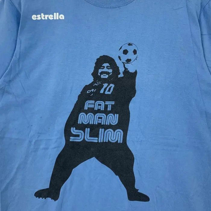 Vintage DIEGO MARADONA ESTRELLA Fat Man Slim Football Tee Shirt Size US M / EU 48-50 / 2 - 5 Thumbnail