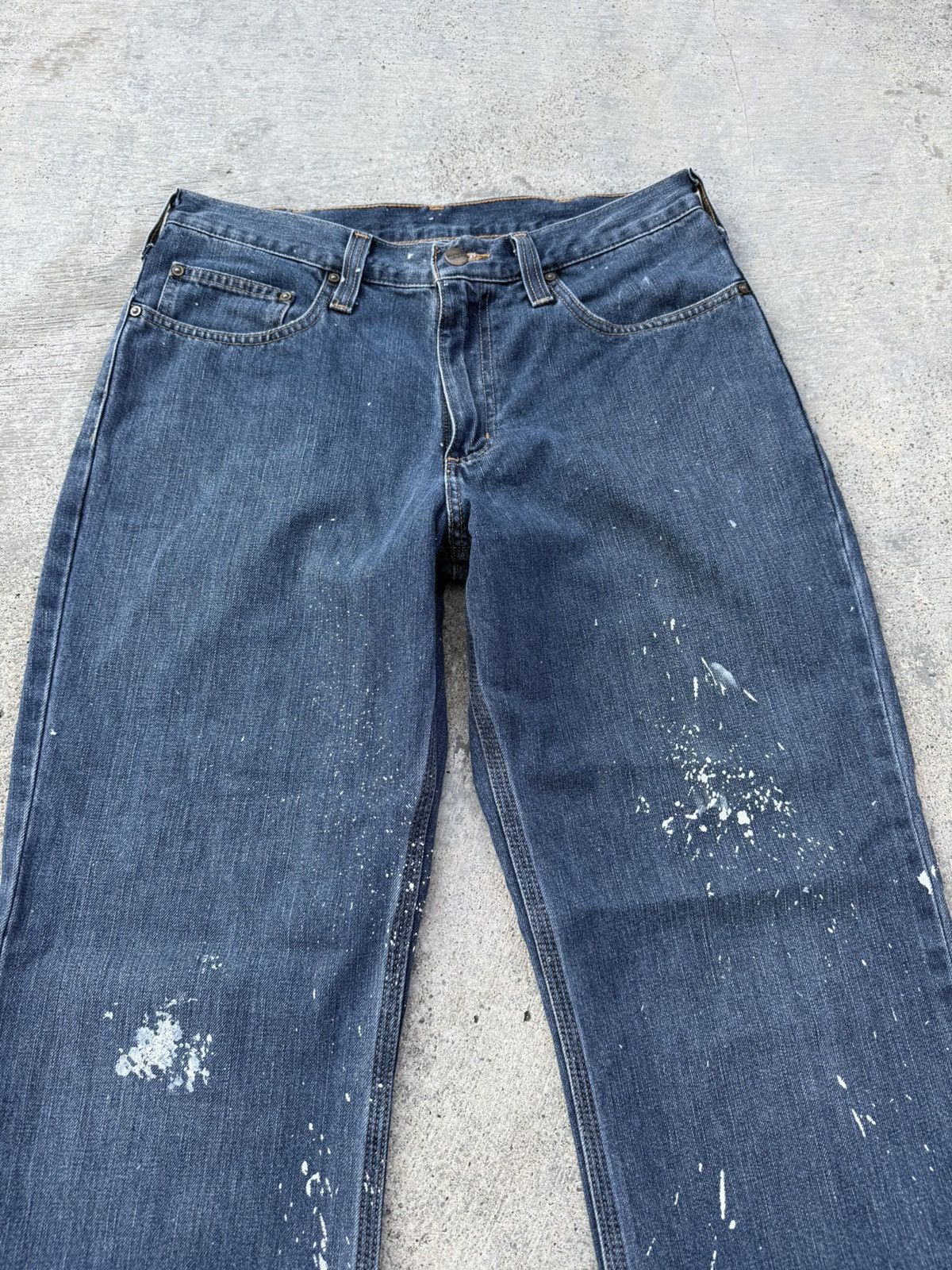 Carhartt VINTAGE CARHARTT PAINT SPLASH BAGGY RELAXED FIT JEANS Size US 32 / EU 48 - 3 Thumbnail